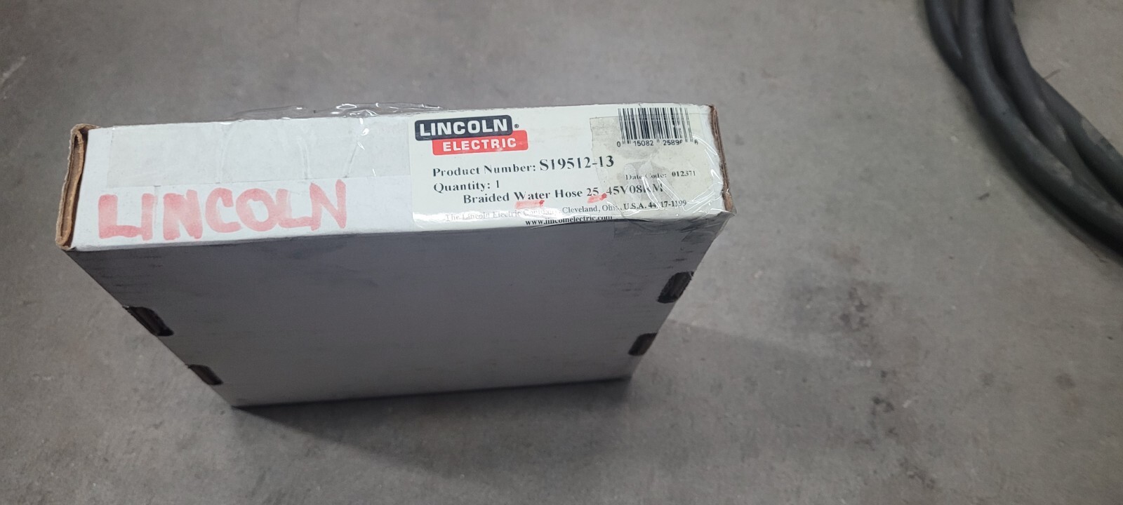 Lincoln Electric S19512-13 Water Hose 25′ PTW-20 New Open Box