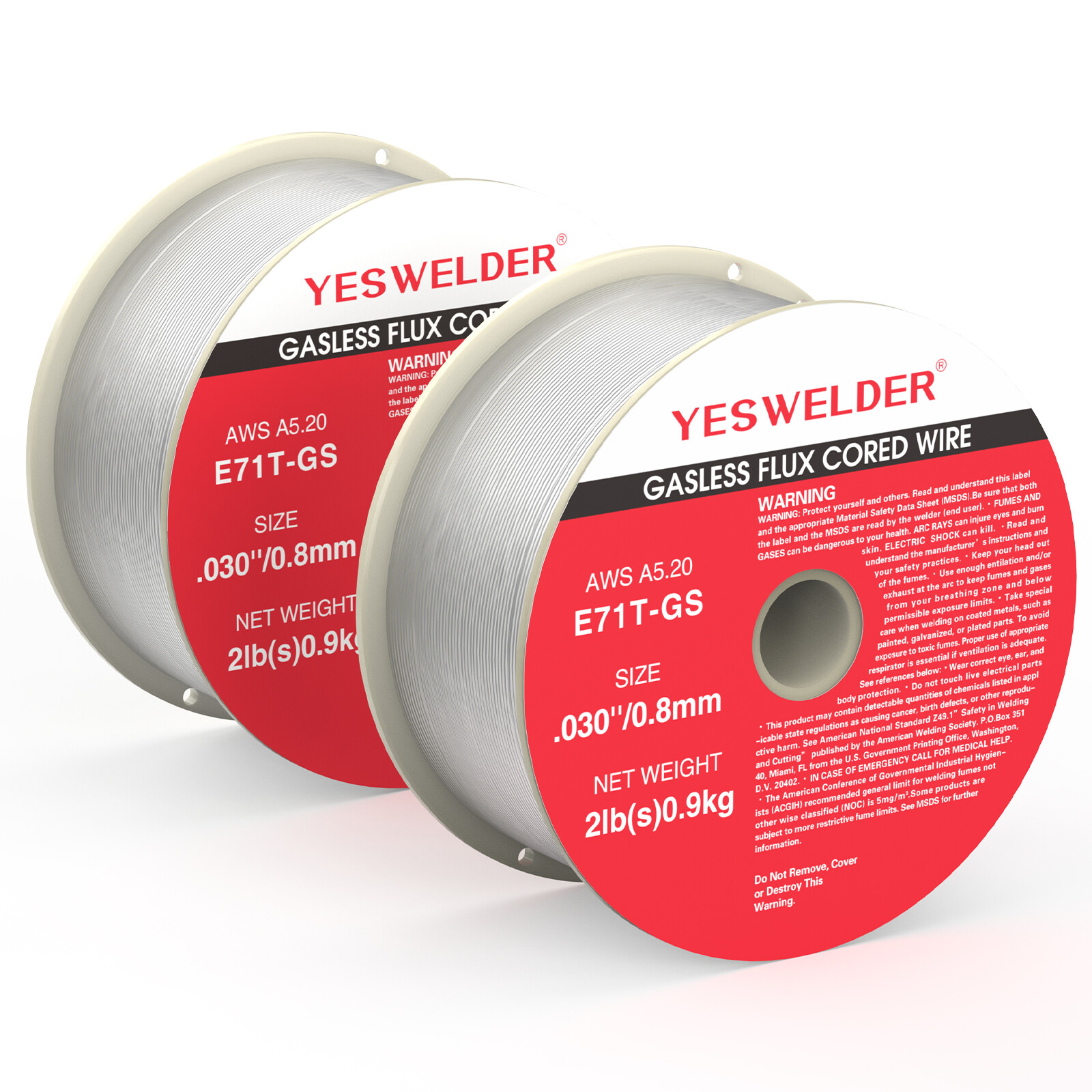 Flux Core Gasless Mig Wire, Mild Steel-E71TGS .030″ 0.8mm-2 Lbs Spool (2 Rolls)