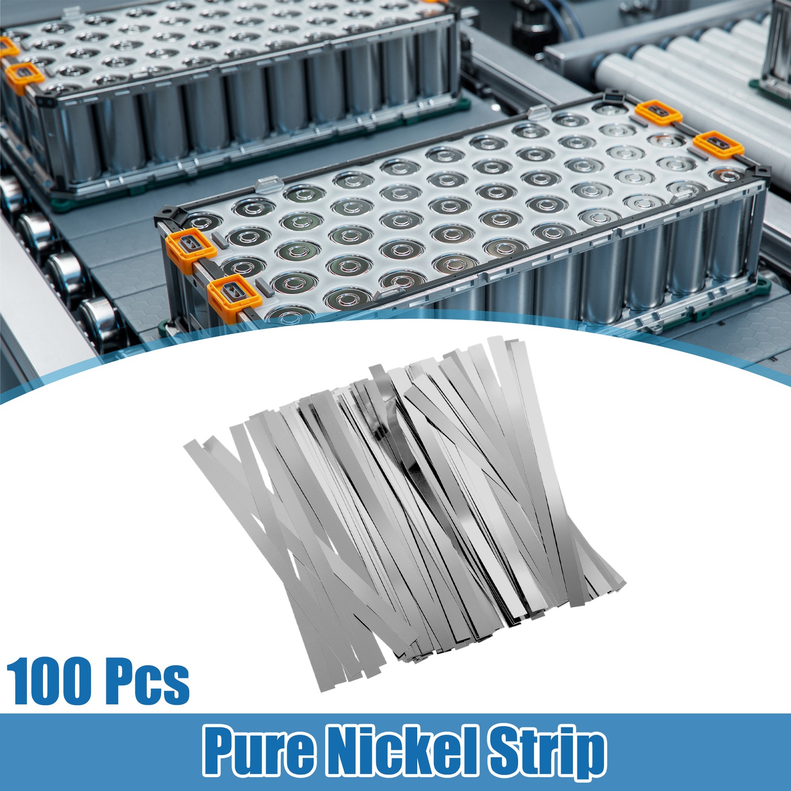 100pcs Car Nickel Plated Strip Tape 0.1x4x100mm for 18650 Battery Pack Welding