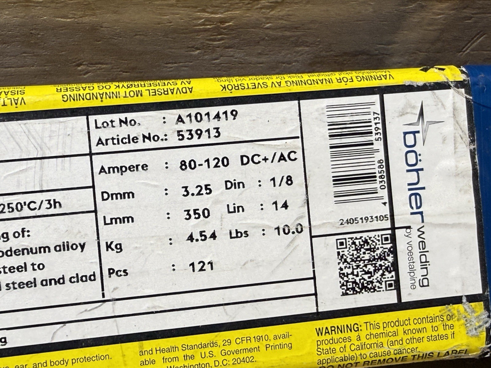 AVESTA E309 / 309L-17 Stick 10 LB Stainless Steel Electrode 1/8″ x 14″ — 53913