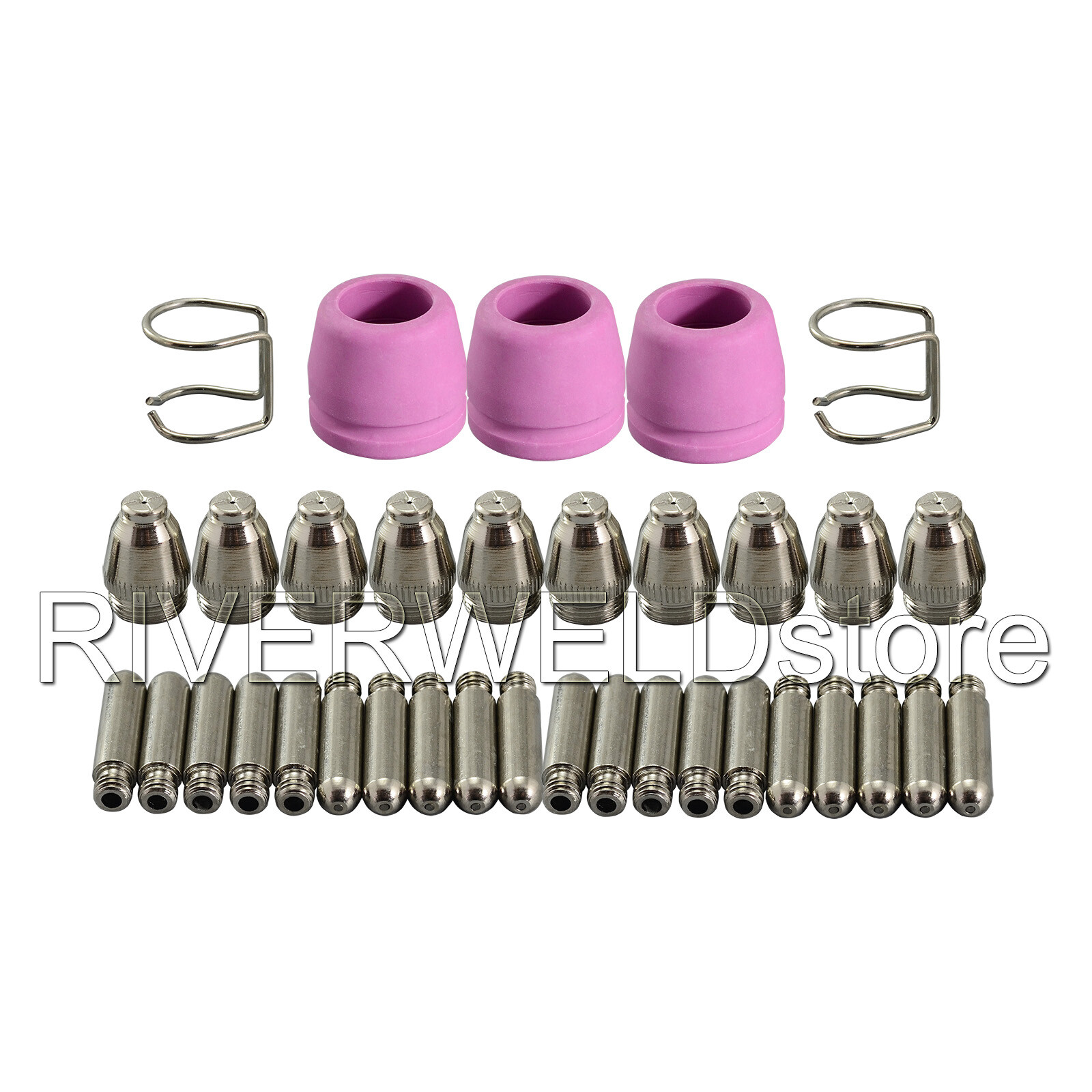 WSD-60P Plasma Cutter Torch Pilot ARC Consumables KIT & TIPS 1.0 50Amp 25pcs