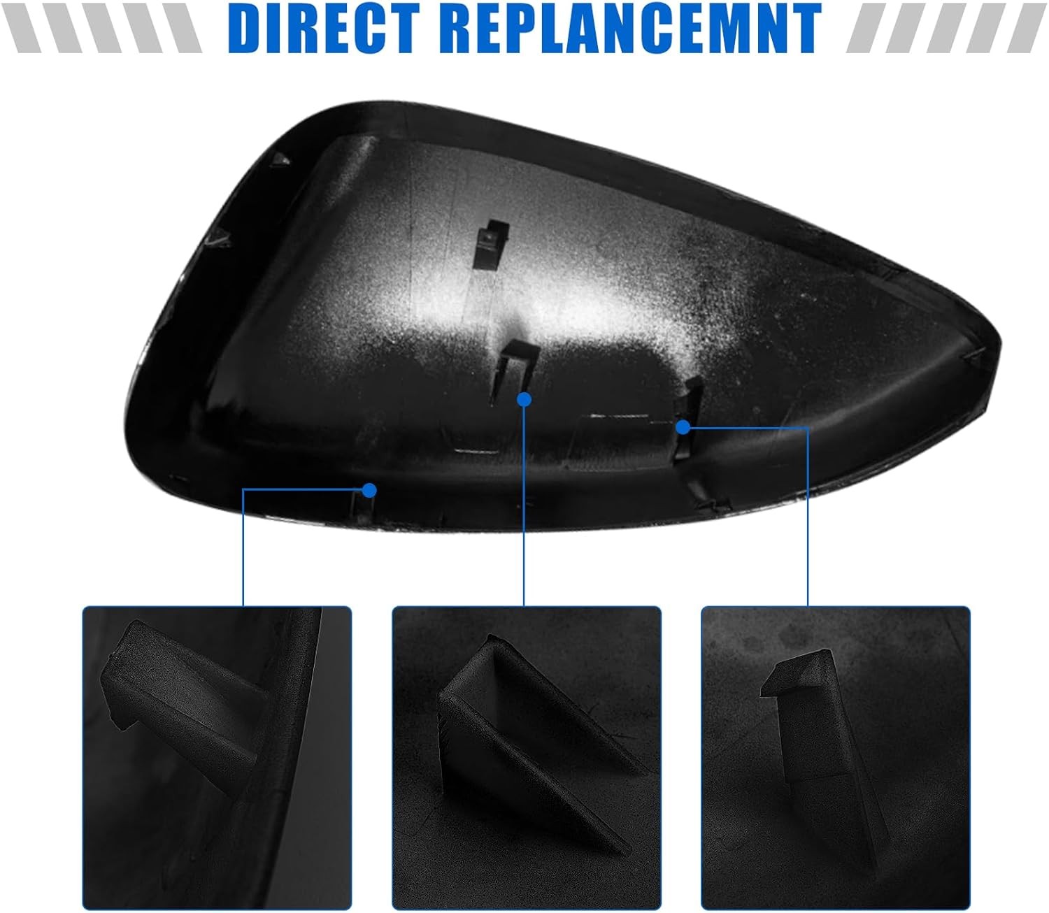 1Pair Black Side Mirror Cover Cap Housing Compatible with Honda Accord 2018 2019