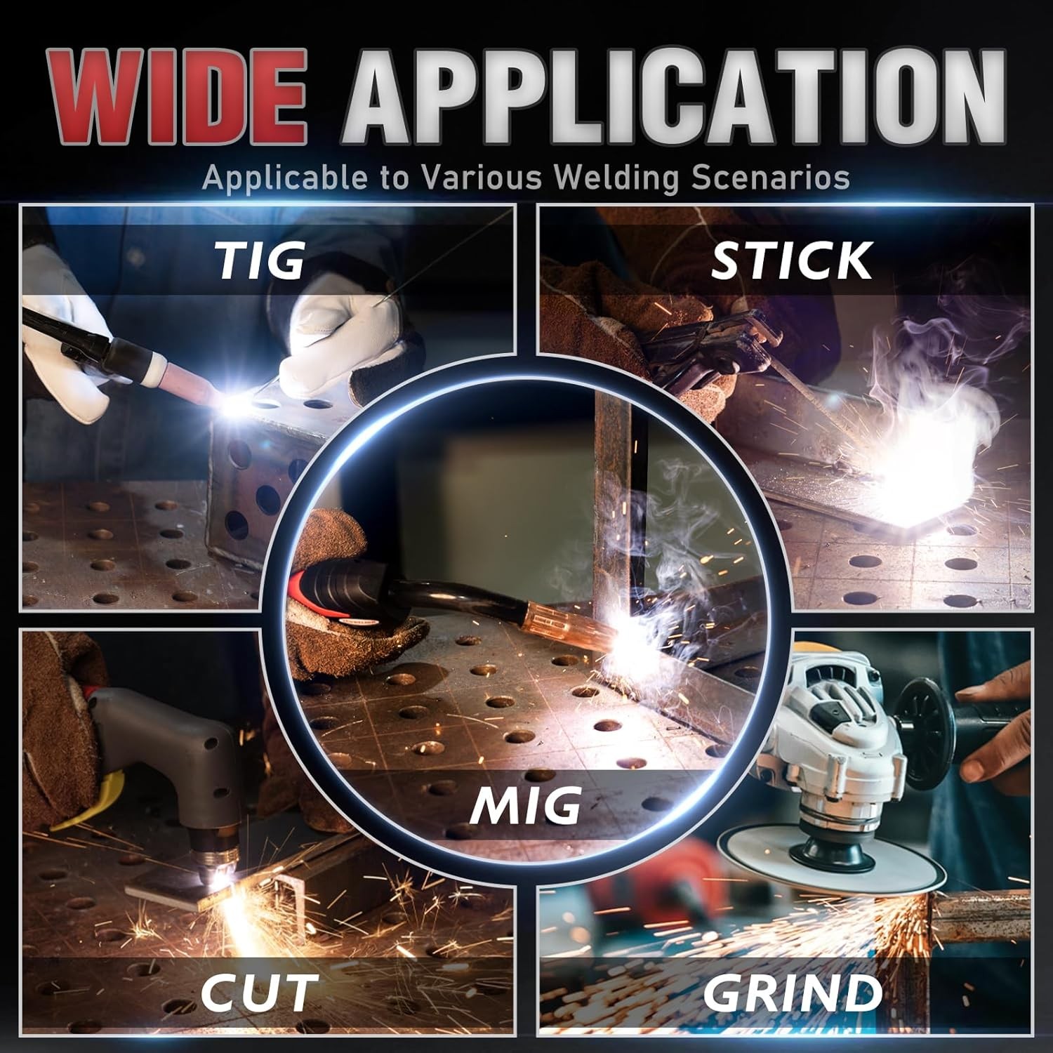 True Color Auto Darkening Welding Helmet/Hood TIG MIG ARC with Fan&Light Welder
