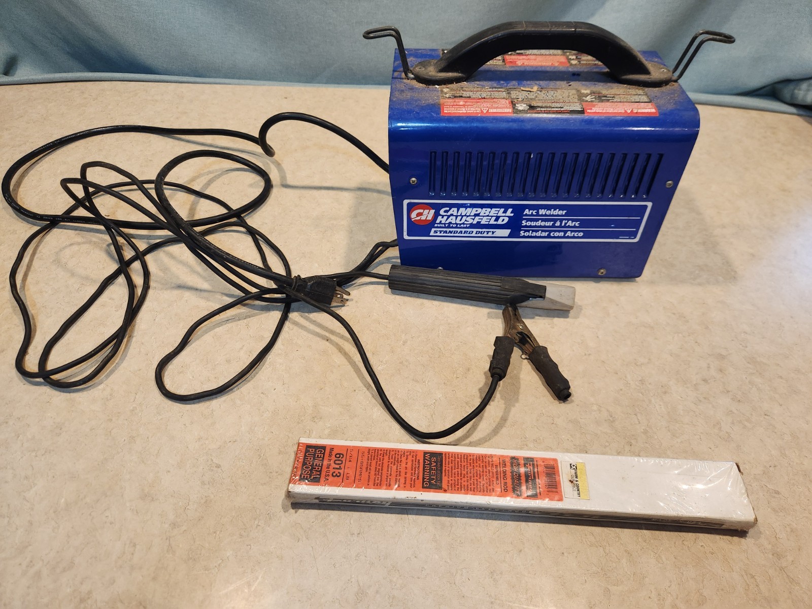 Campbell Hausfeld portable 110v Metal Arc Welder 70 Amp – Used Untested Power On