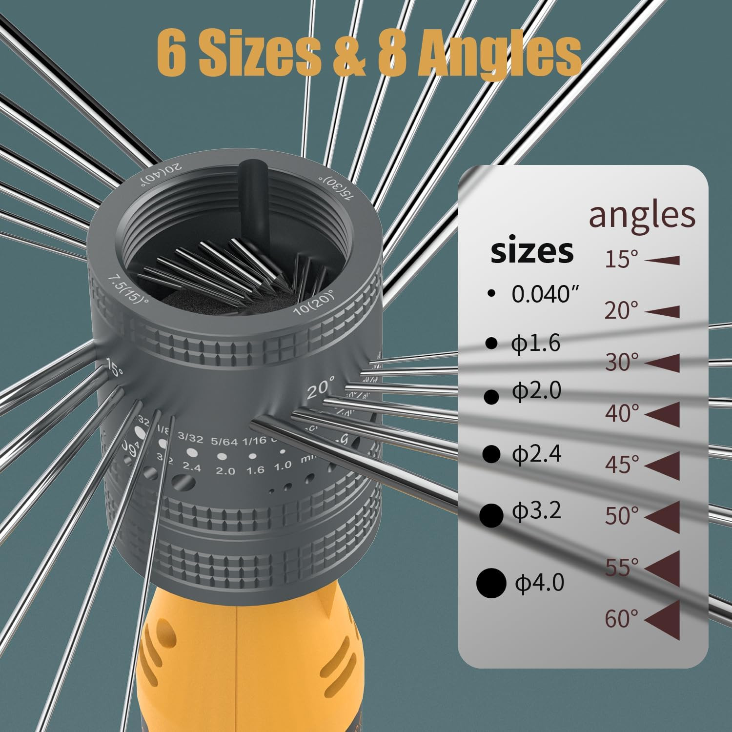 Tungsten Electrode Sharpener Grinder Head,Tig Welding Tool with Cut-Off Slot wit