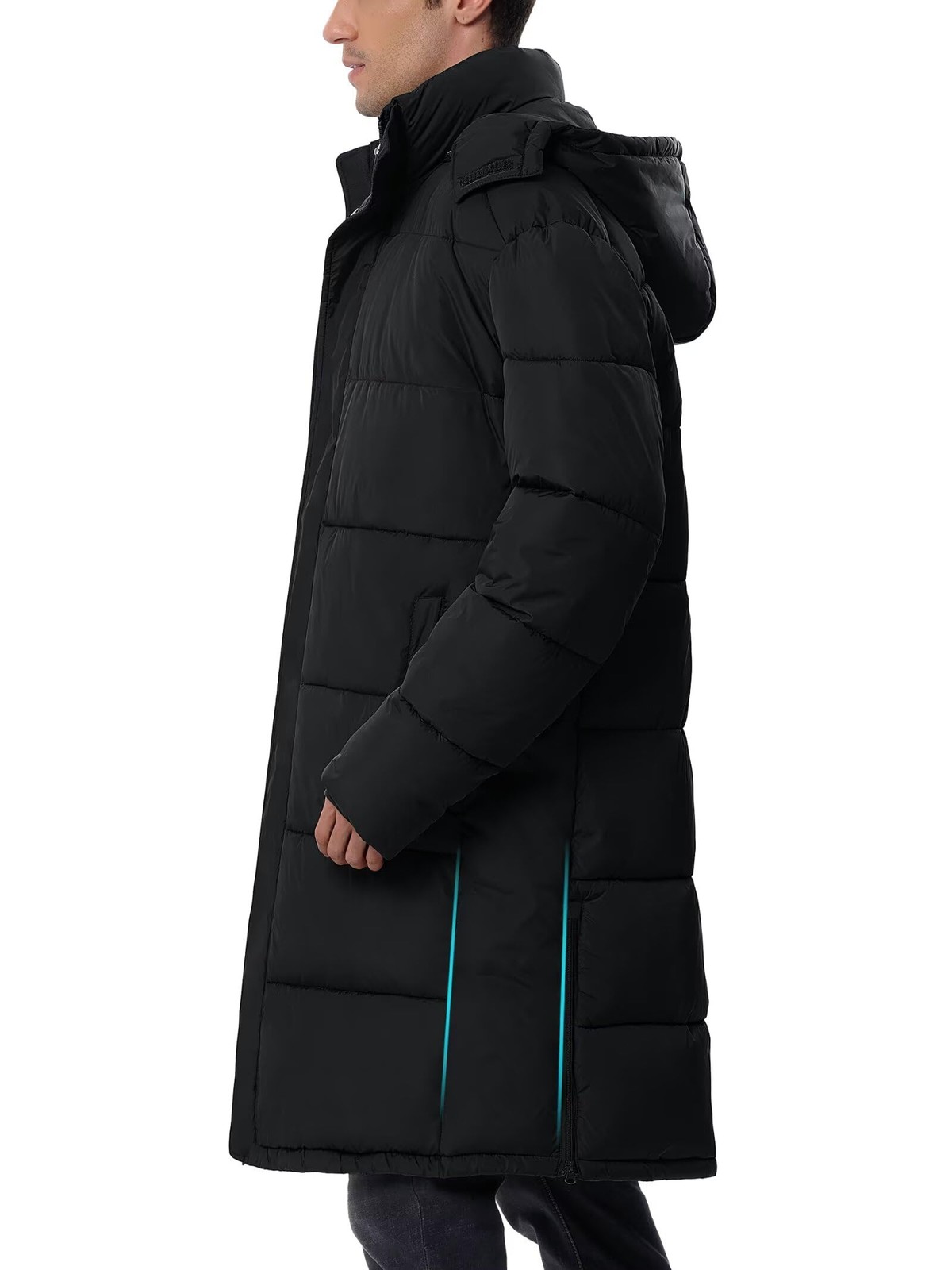 UIQUR Men’s Lightweight Long Winter Puffer Coat Water-Resistant Insulated