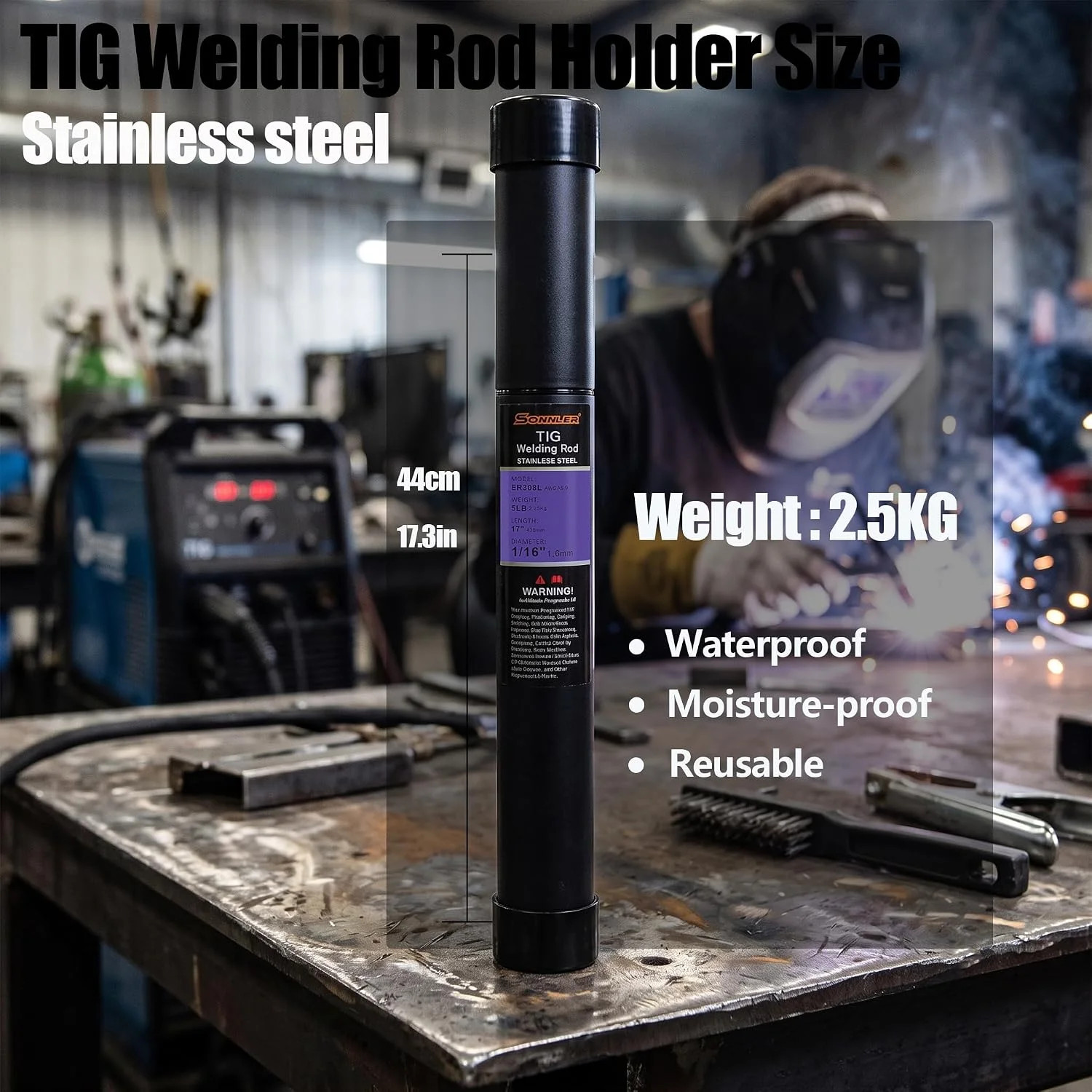 ER308L 3/32″ x 16″ 5LB Stainless Steel TIG Welding Wire Filler Rod | Low Splatte