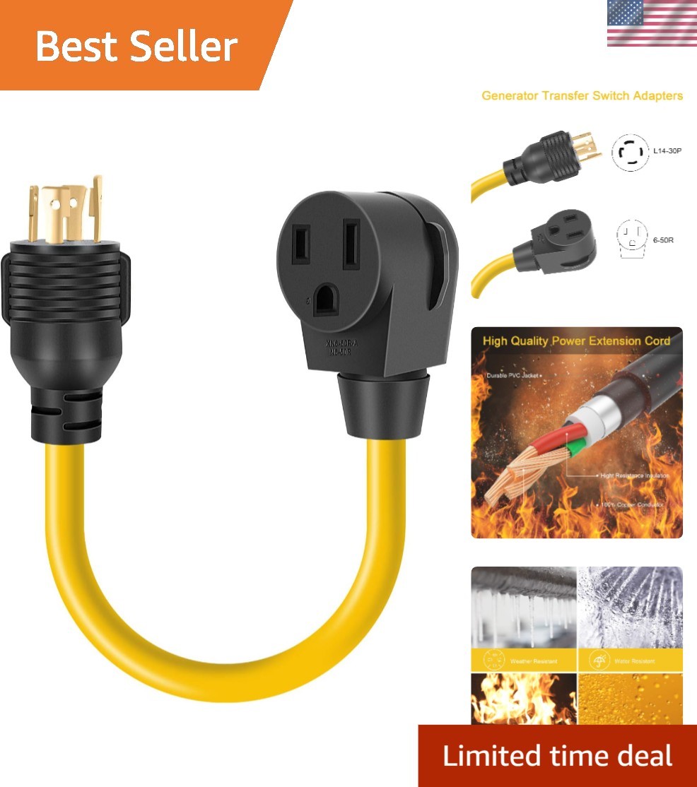 Superior Performance 1.5FT Welder Adapter, L14-30 to 6-50R – Rugged & Reliable