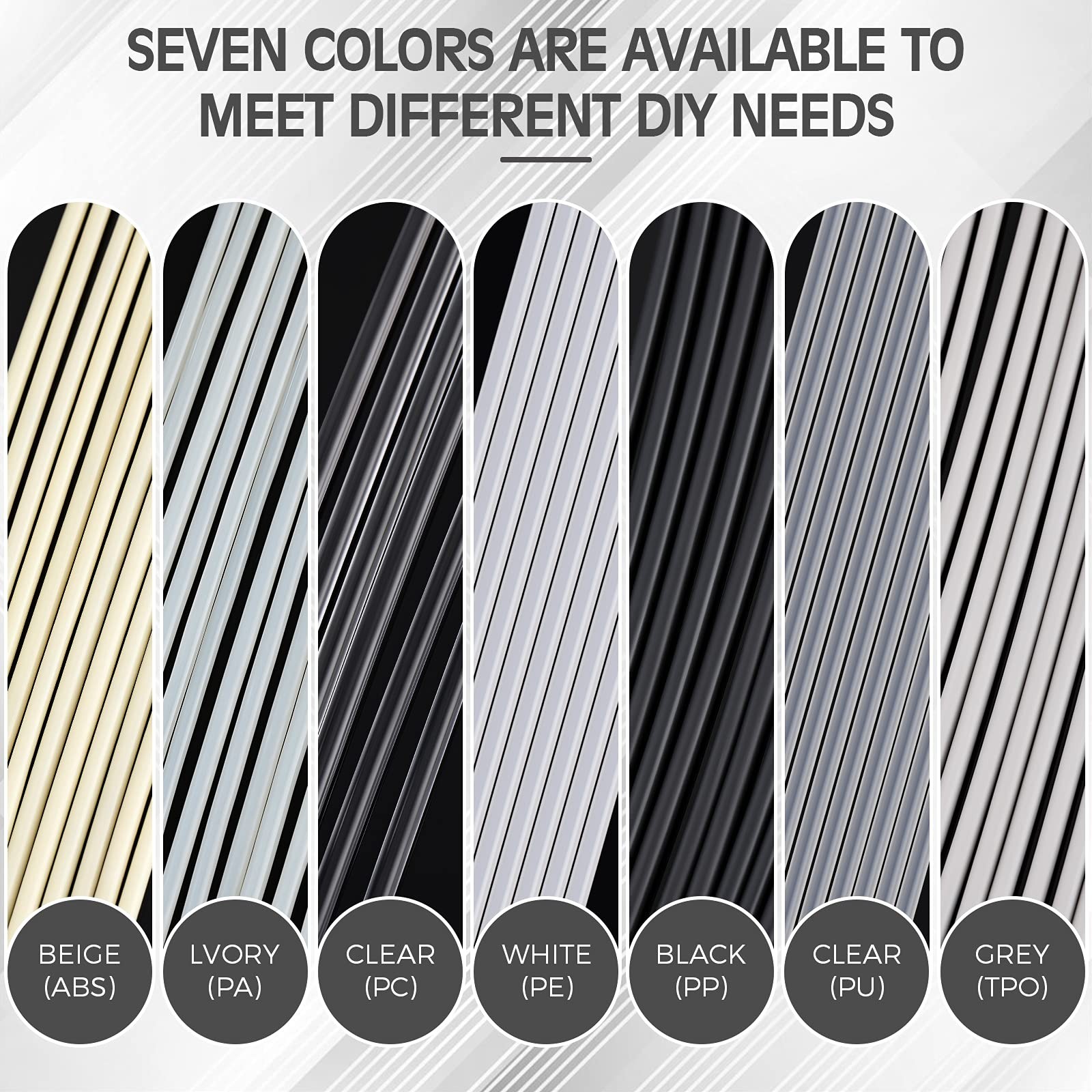 78 Pieces Plastic Welding Rods, 1/8 Inch Diameter 3mm Round Sticks, PU PP ABS…
