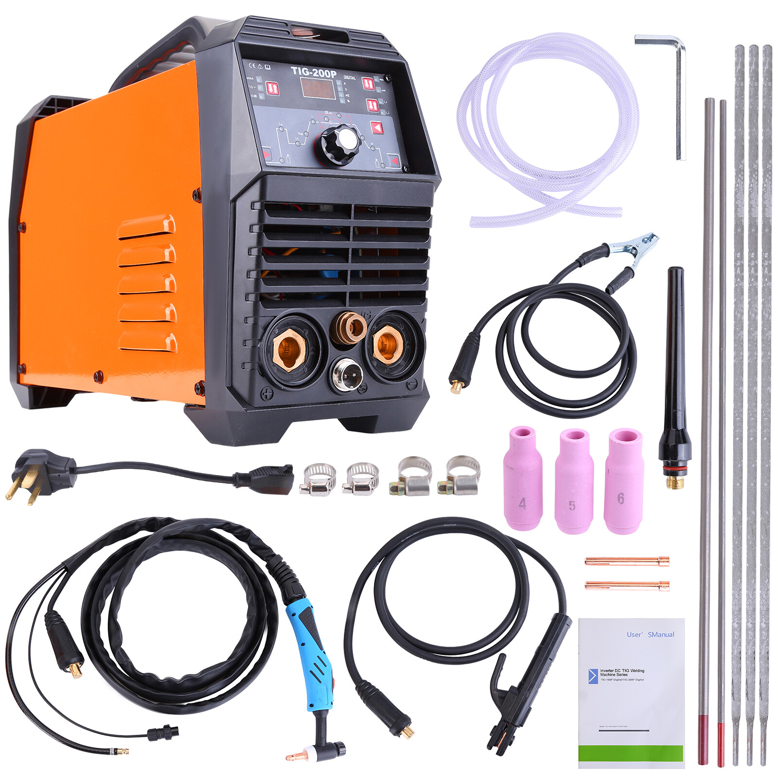 200A 110/220V ALUMINUM HF TIG WELDER 2T/4T IGBT MMA PULSE TIG WELDING MACHINE US