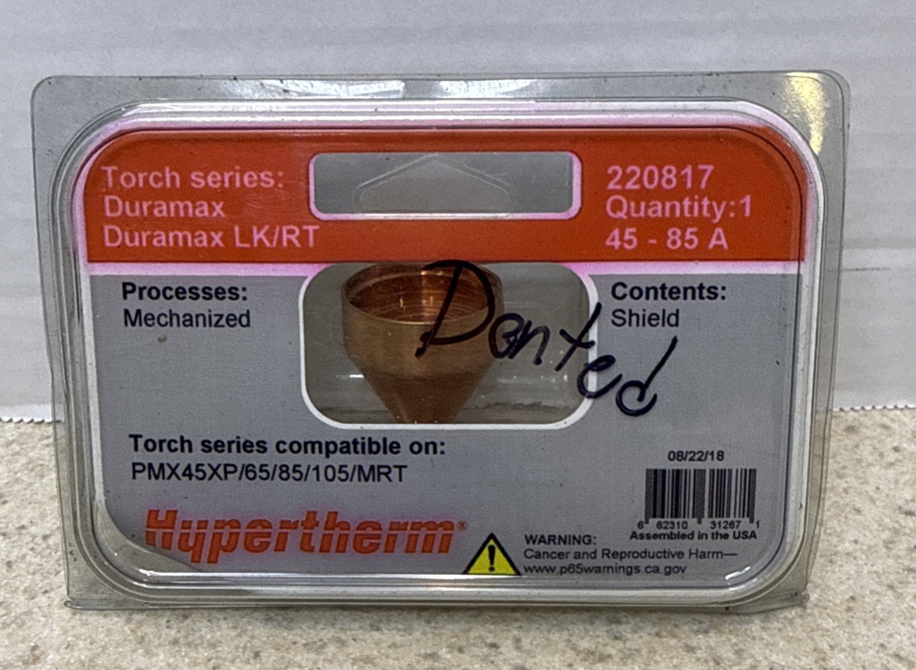 Genuine Hypertherm 220817 45A 85A Shield Powermax 45XP 65 85 & 105 OEM Duramax