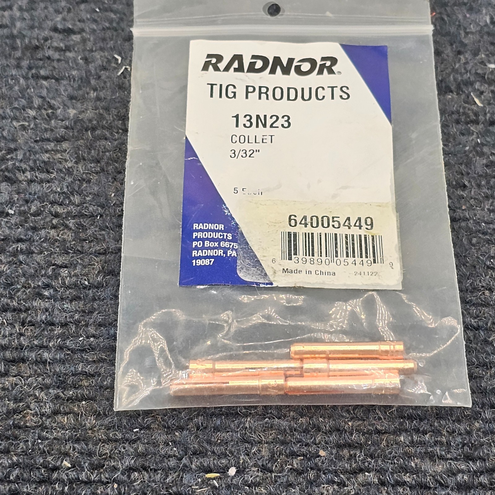 (10 PCS) Radnor 13N23: 3/32″ TIG Collet For Radnor 9, 20 And 25 Series Torches