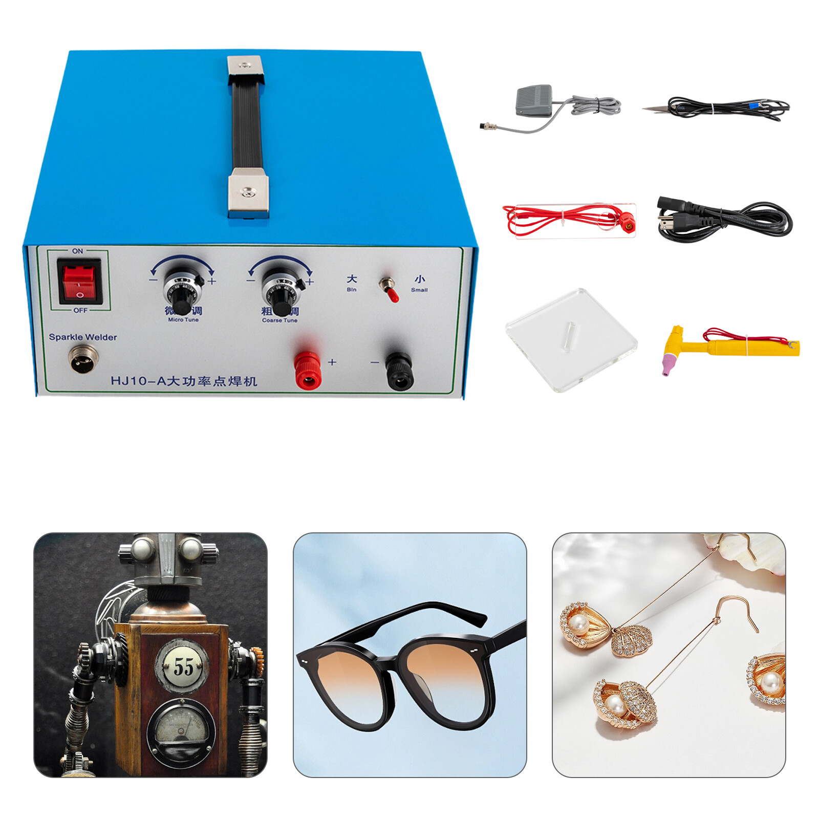 100A Pulse Sparkle Spot Welder Platinum Gold Silver Jewelry Welding Machine
