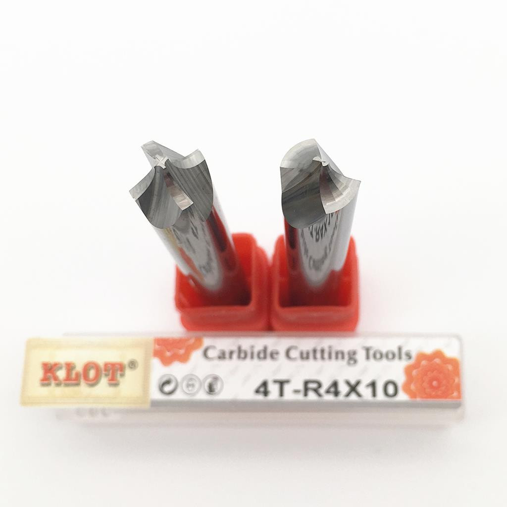 KLOT HRC55 Inner Corner Radius Rounding Solid Carbide End Mill R.05-R6mm 2-Flute