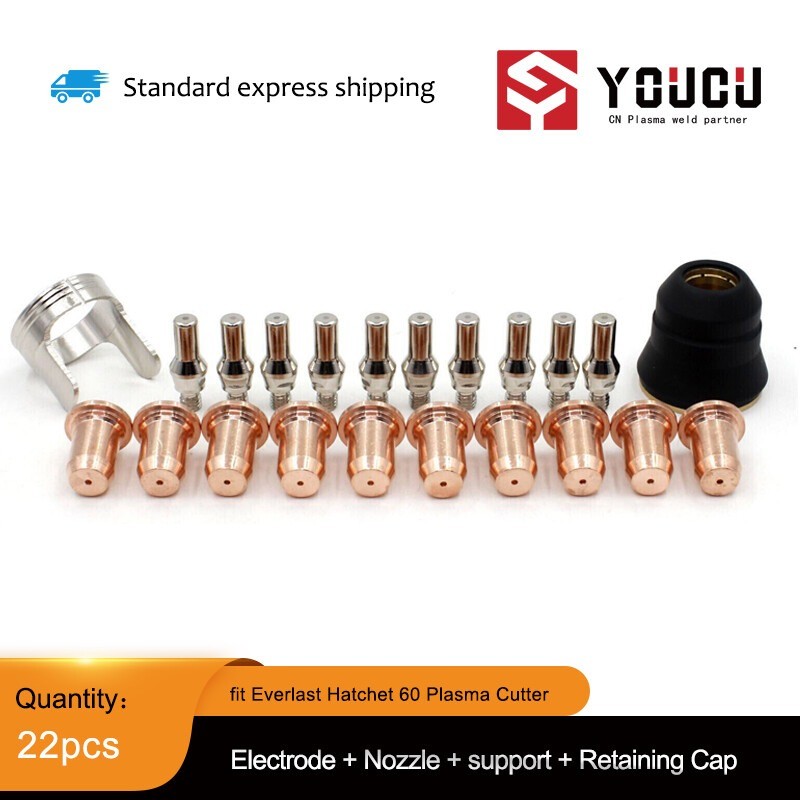 22pcs fit Everlast Hatchet 60 Plasma Cutter 40-50A 1.0mm Consumables Kit