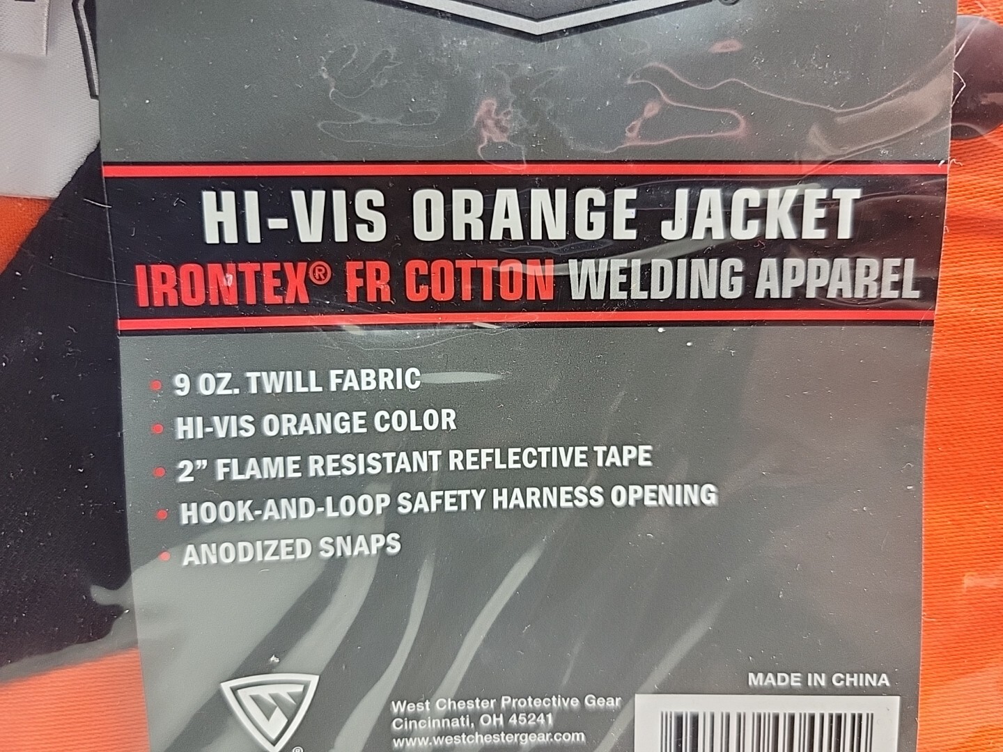 Ironcat 7060/L Irontex 7060 Flame Retardant Welding Jacket Hi-Viz Orange Large