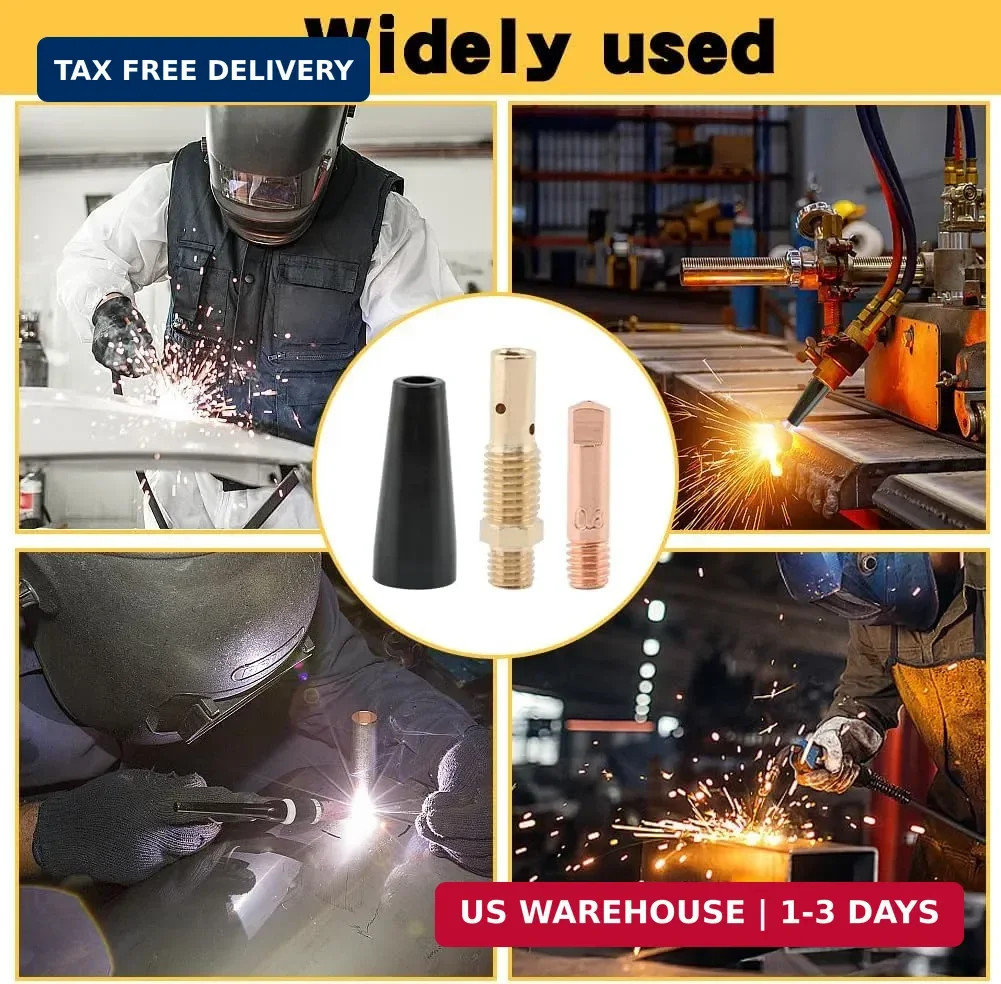 24PCS Flux Core Gasless Nozzle Welding Kit,KP1939-1 Flux Core Gasless Nozzle Con