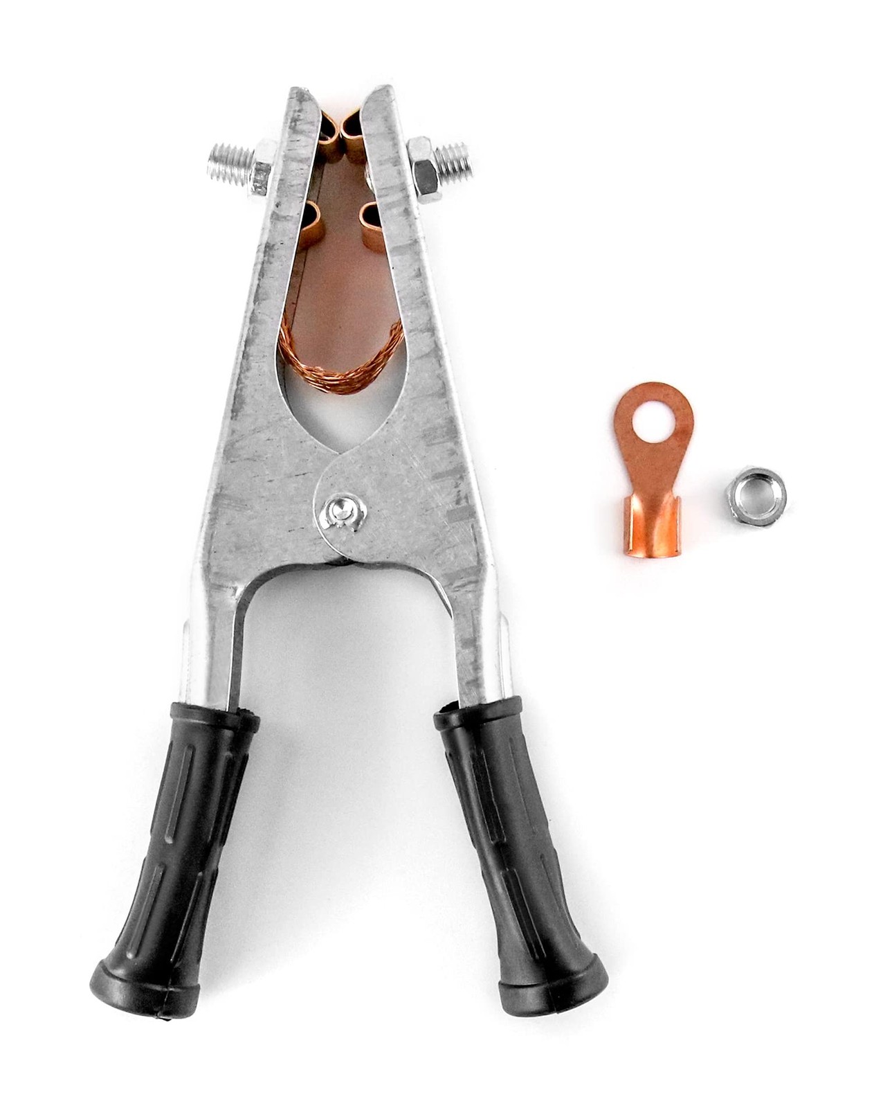 QWORK Welding Ground Clamp, 2 Pack 500AElectroplated Ground Clamp Copper