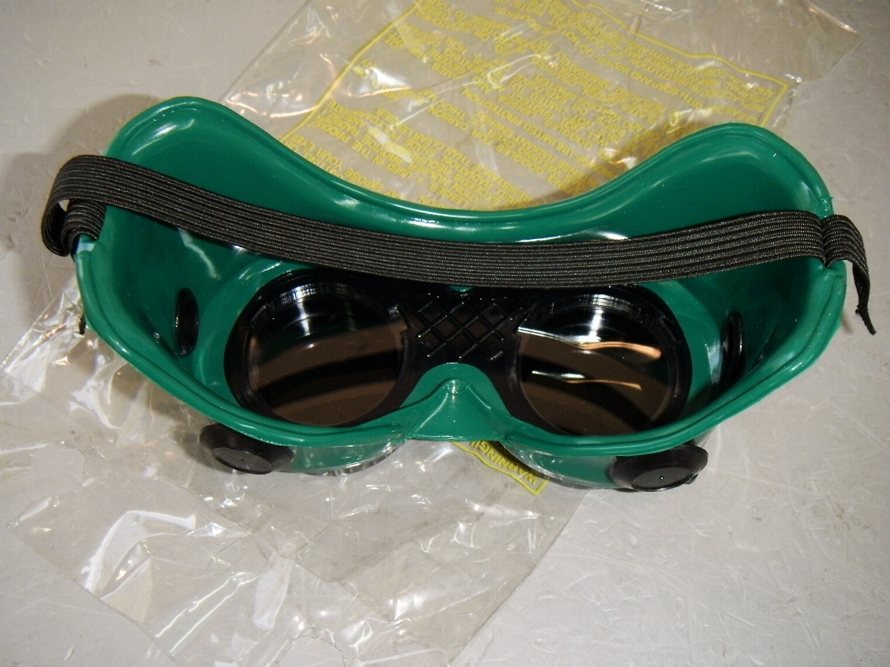 US Safety U002368150 Green Frame Flip Up 5.0 Welding Goggles Steampunk