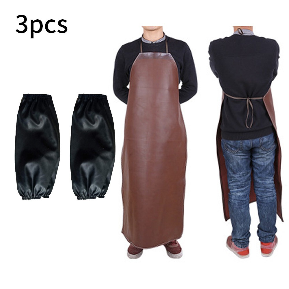 Leather Welding Work Apron Heat Resistant & Flame Retardant-Welder-Bib 38.2-Inch