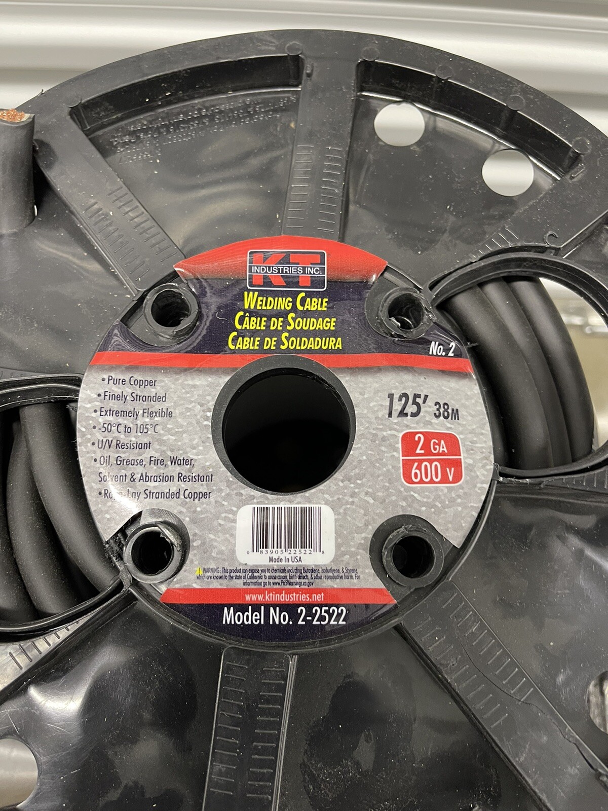 KT Industries 2-2512 Welding Cable 600V 34 Gauge 125’ NEW! FREE SHIPPING!