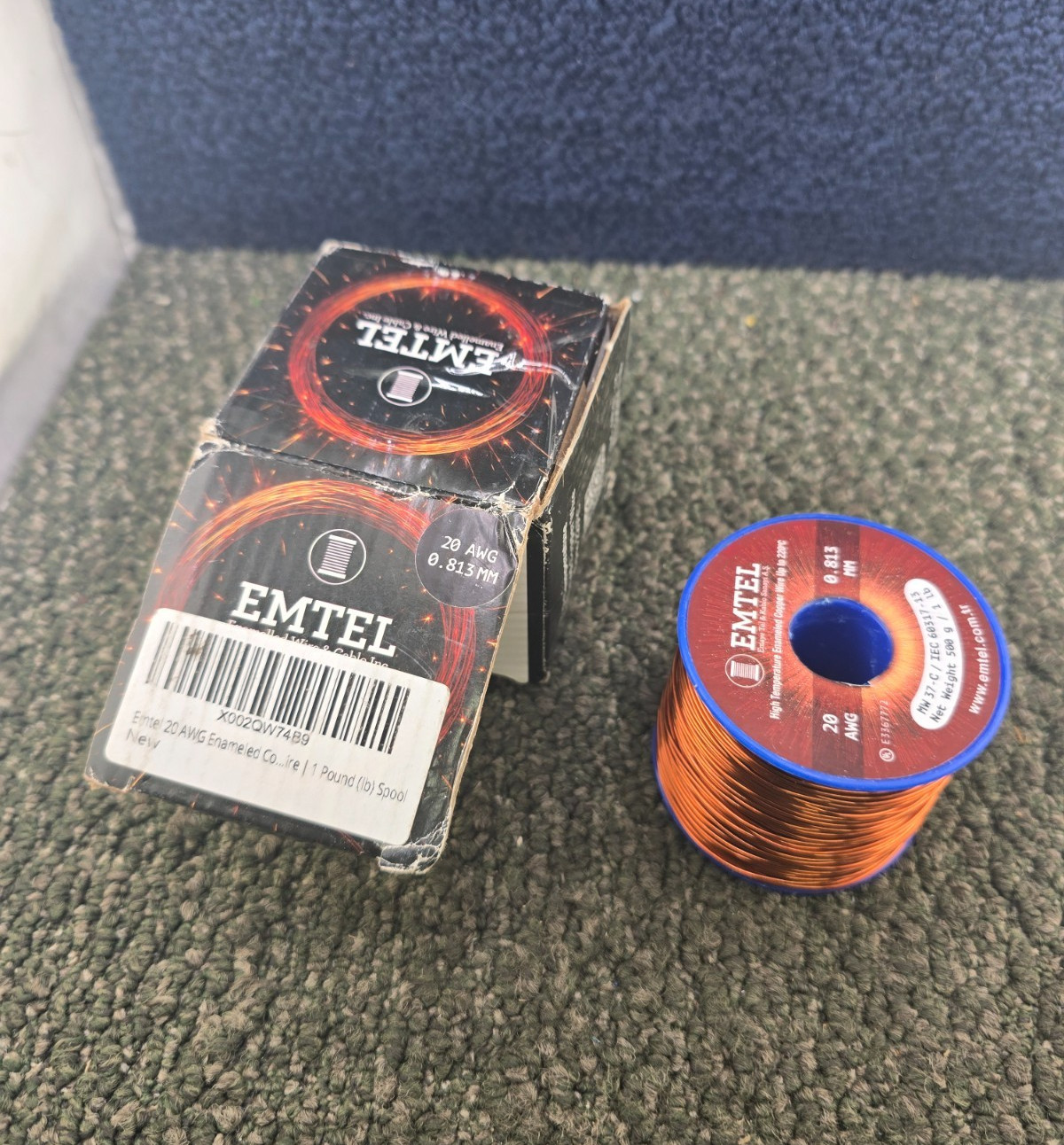 (QTY 2) Emtel 20 AWG High Temperature Enameled Copper Wire, 1 Pound