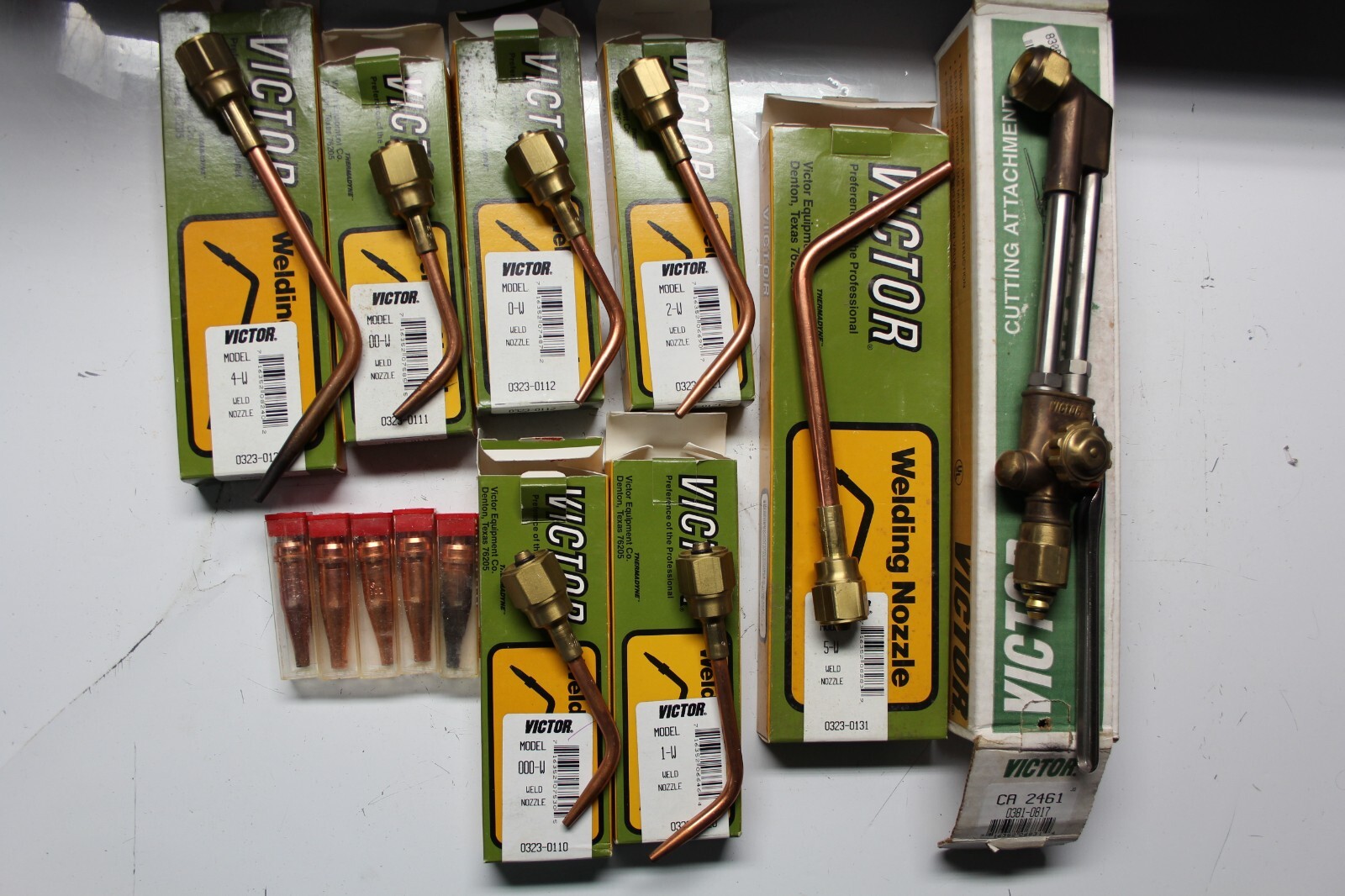 VICTOR 75-Degree Cutting Attachment, Welding Nozzle, CUTTING TIPS LOT USA 13pcs