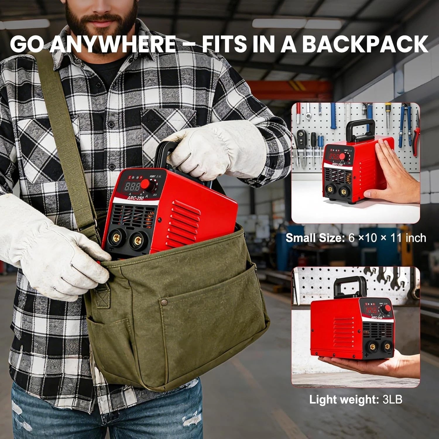 MINI Portable Stick Welder 250Amp, 110V Welding Machine with 20PCS Rods & Glo…