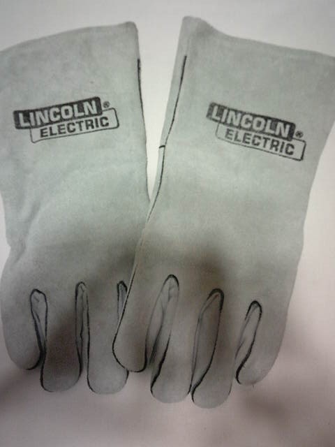 Lincoln Electric Kh641 leather Welding Gloves sz LG Gauntlet Cuff Wing Thumb nic