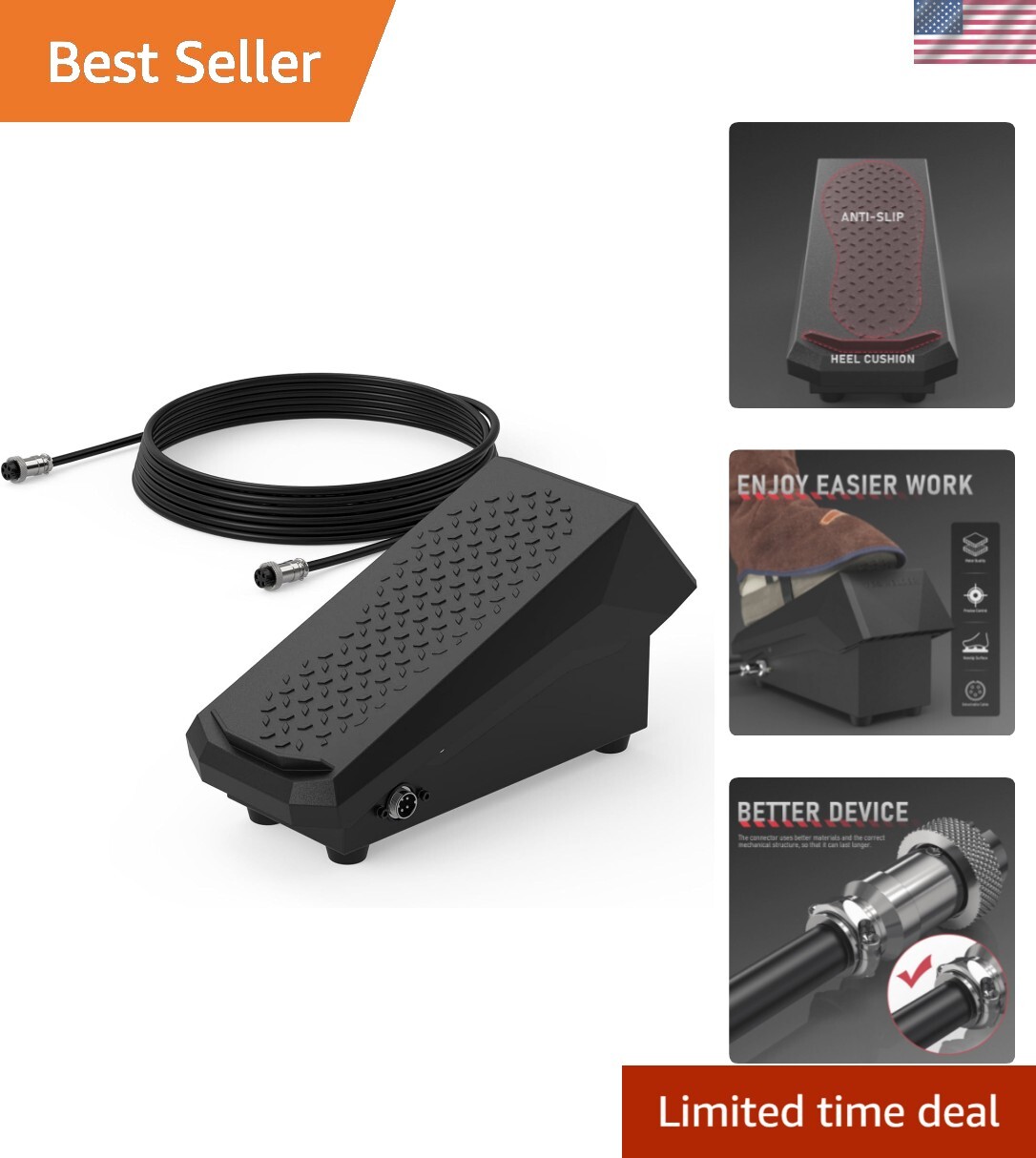 Versatile 5-Pin Foot Pedal for TIG Welding – Compatible with YESWELDER Models