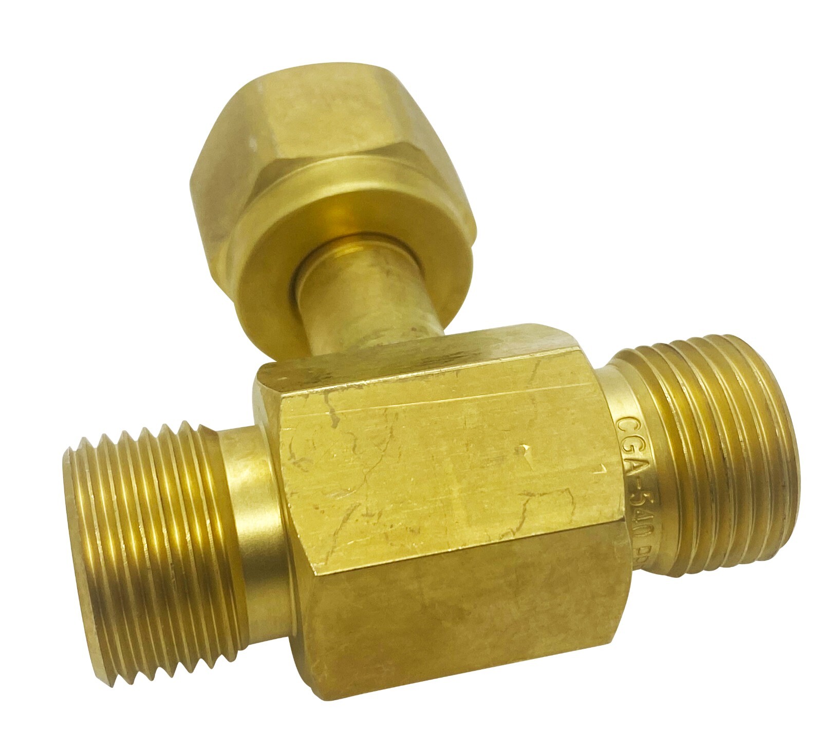 Oxygen Gas Y Adaptor Connect 2 Regulators To 1 Bottle, Manifold, CGA 540