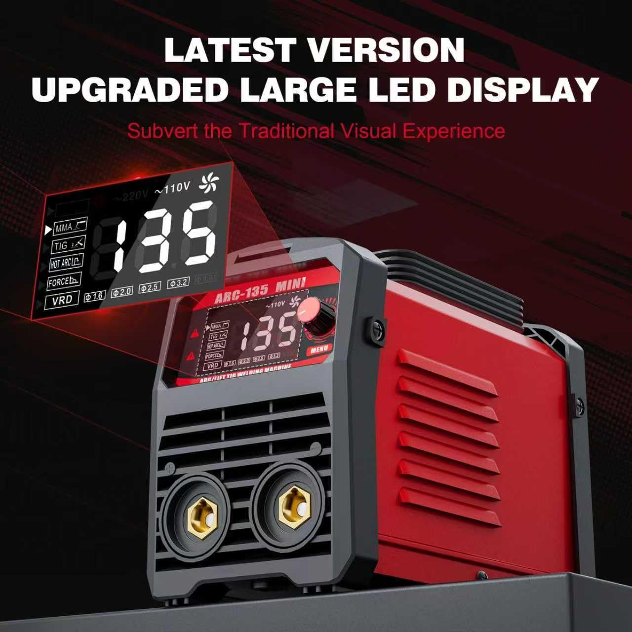 RCJNPX 110V 2-in-1 Stick Welder & Lift TIG,Portable Welding ARC 135, Red