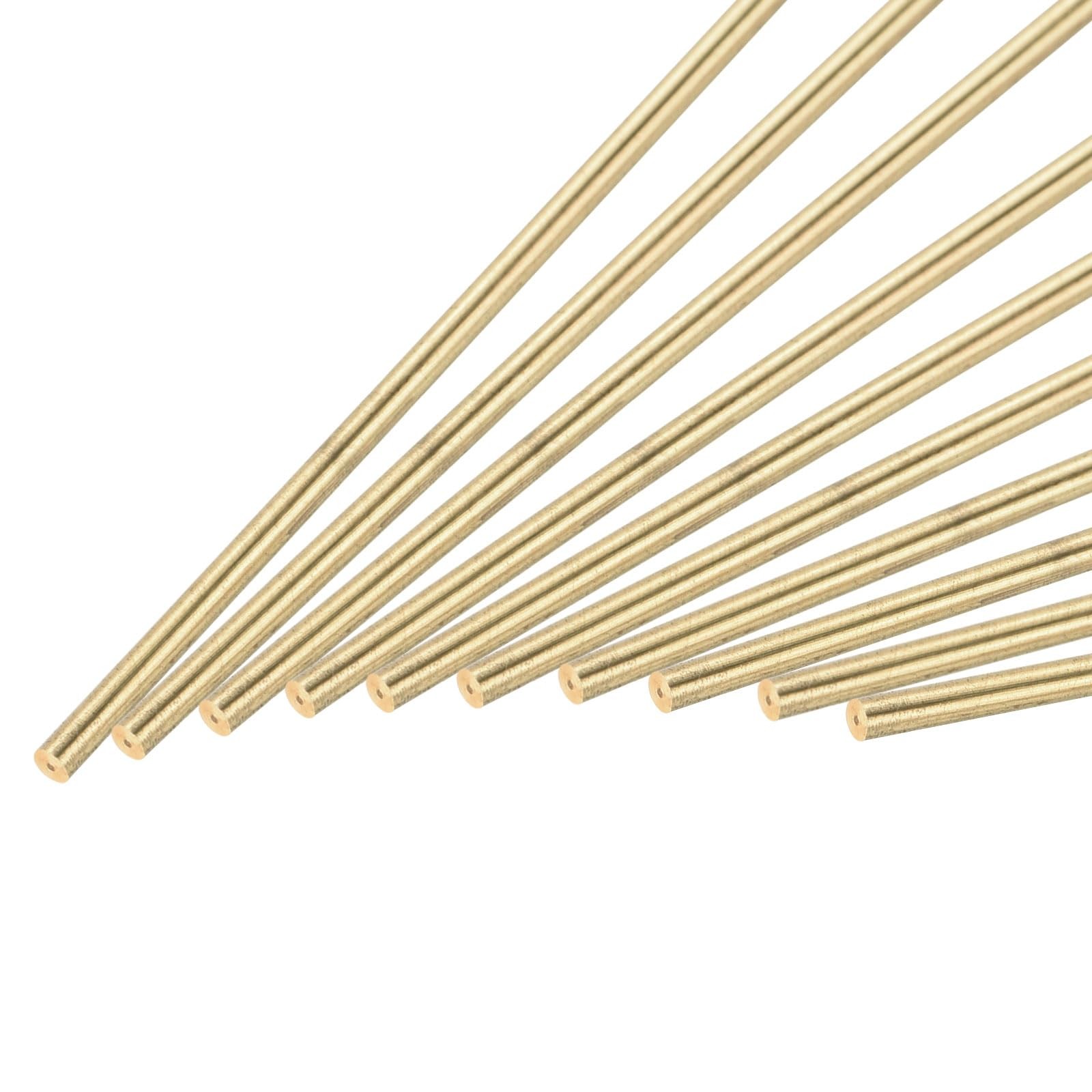 uxcell 2mm x 300mm Brass Round Rod, Metal Solid Shaft x 300mm, Copper