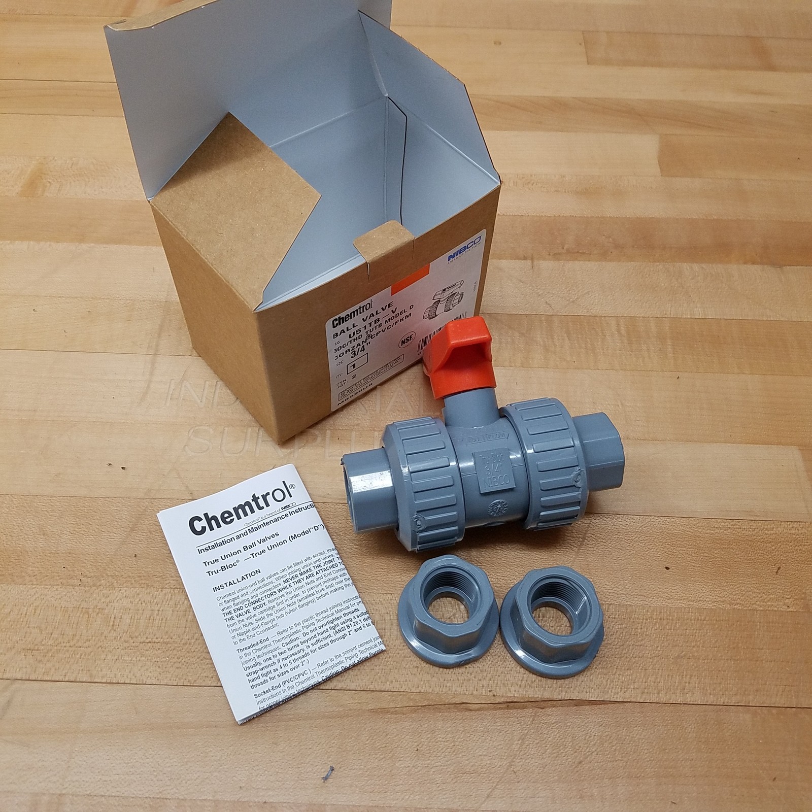 Nibco U51TB-V 3/4″ Ball Valve, CPVC/FKM – NEW