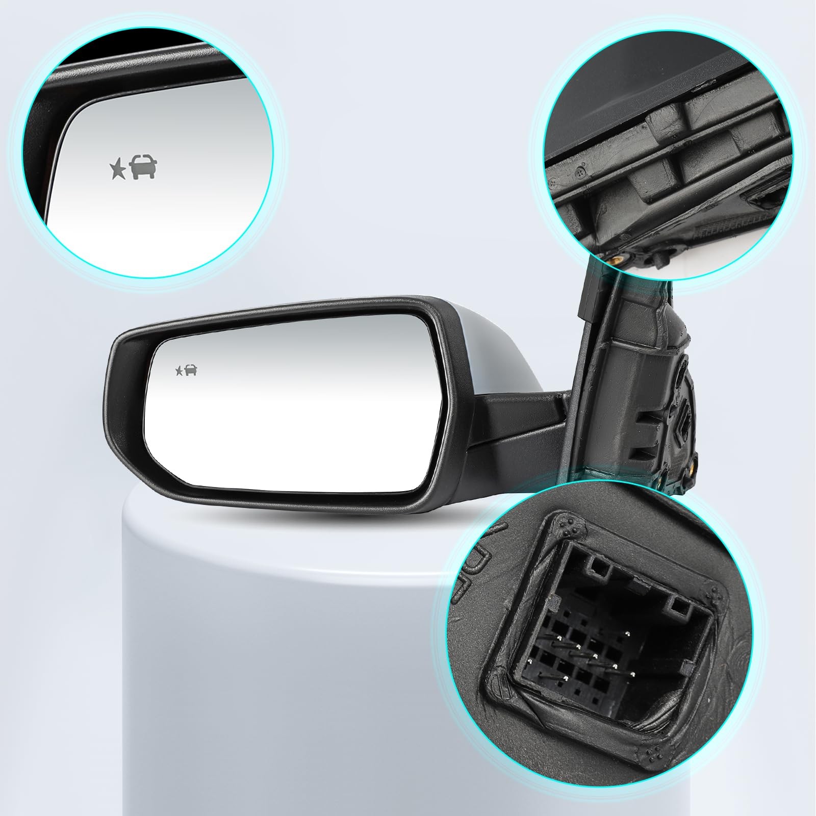 Left Driver 8-Pin Rearview Mirror for 2016-2022 Malibu Turn Signal Blind Spot
