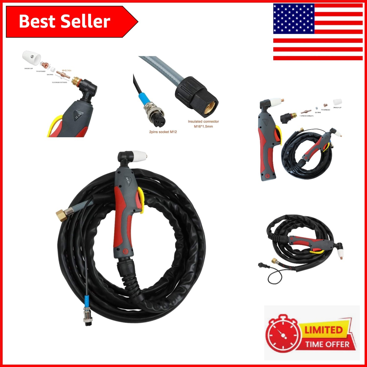 Professional 40A PT31 Plasma Cutter Torch – Ideal for Multiple Cutting Machines