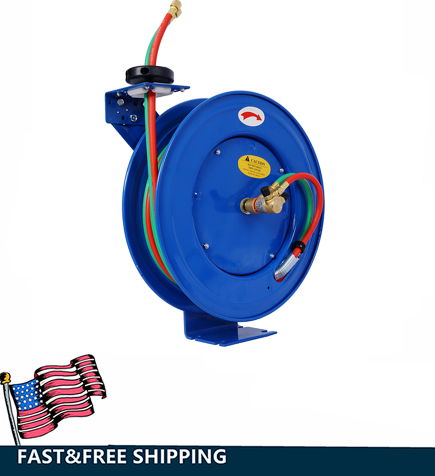 Welding Hose Reel Retractable 1/4″ x 50 Ft Oxygen Acetylene Welder Dual Hose