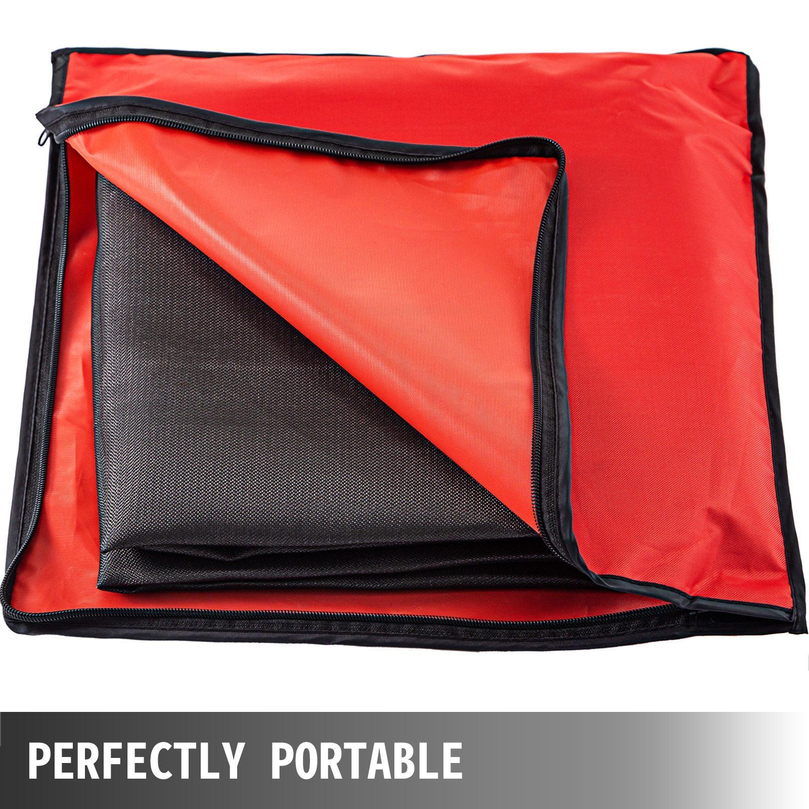10 x10 Ft Welding Blanket Black Fiberglass Blanket With Carrying Bag Welding Mat