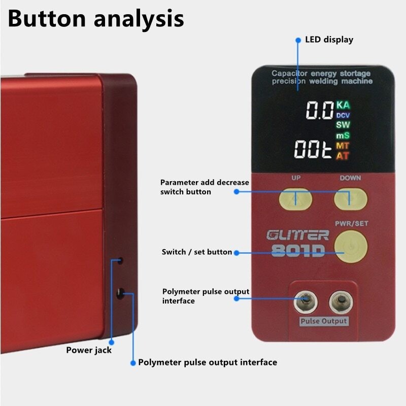 Energy-Stored Pulse Handheld Mini Welding Device Battery Spot Welder 801B