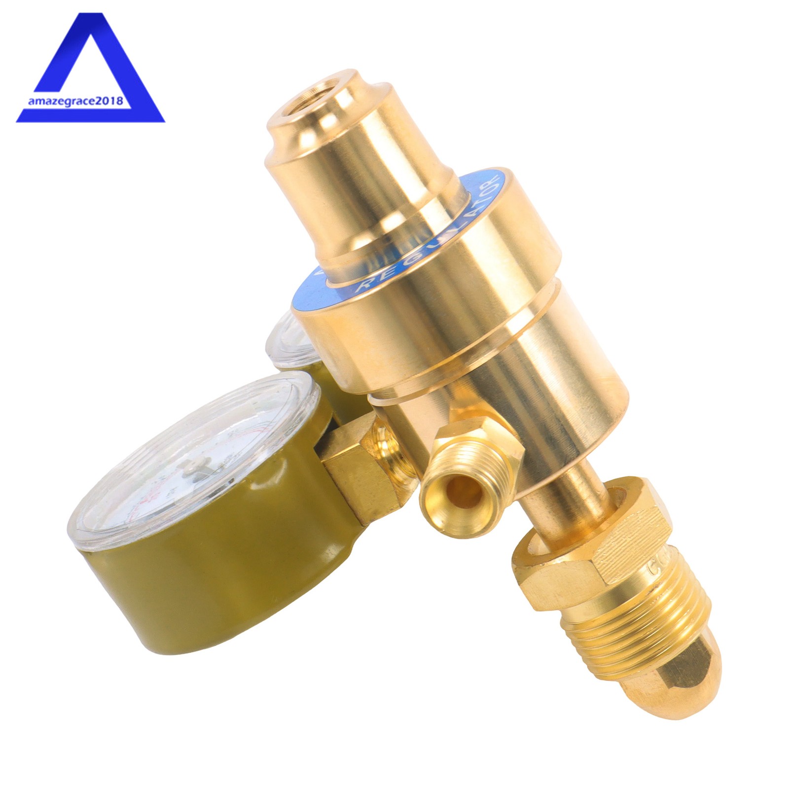 Argon Regulator Dual Gauges & 5 Feet Hose for CGA580 Mig Tig Welder 0 to 400PSI