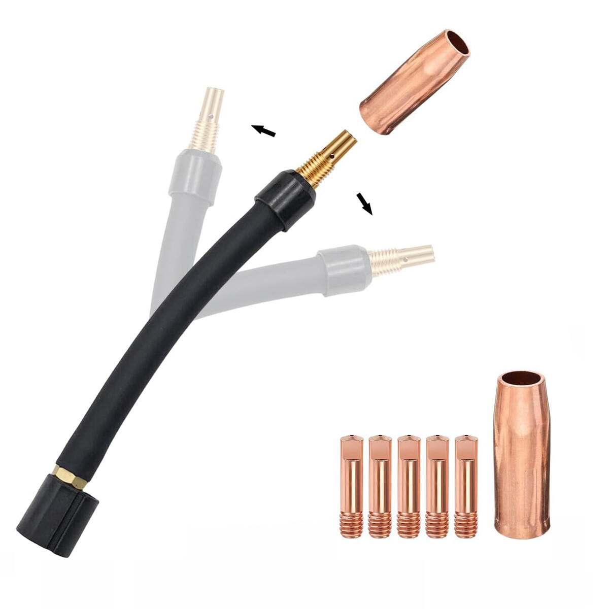 MIg Gun Flexible Neck kits replace Lincoln Magnum 100L K530 Tweco Mini #1 Parts