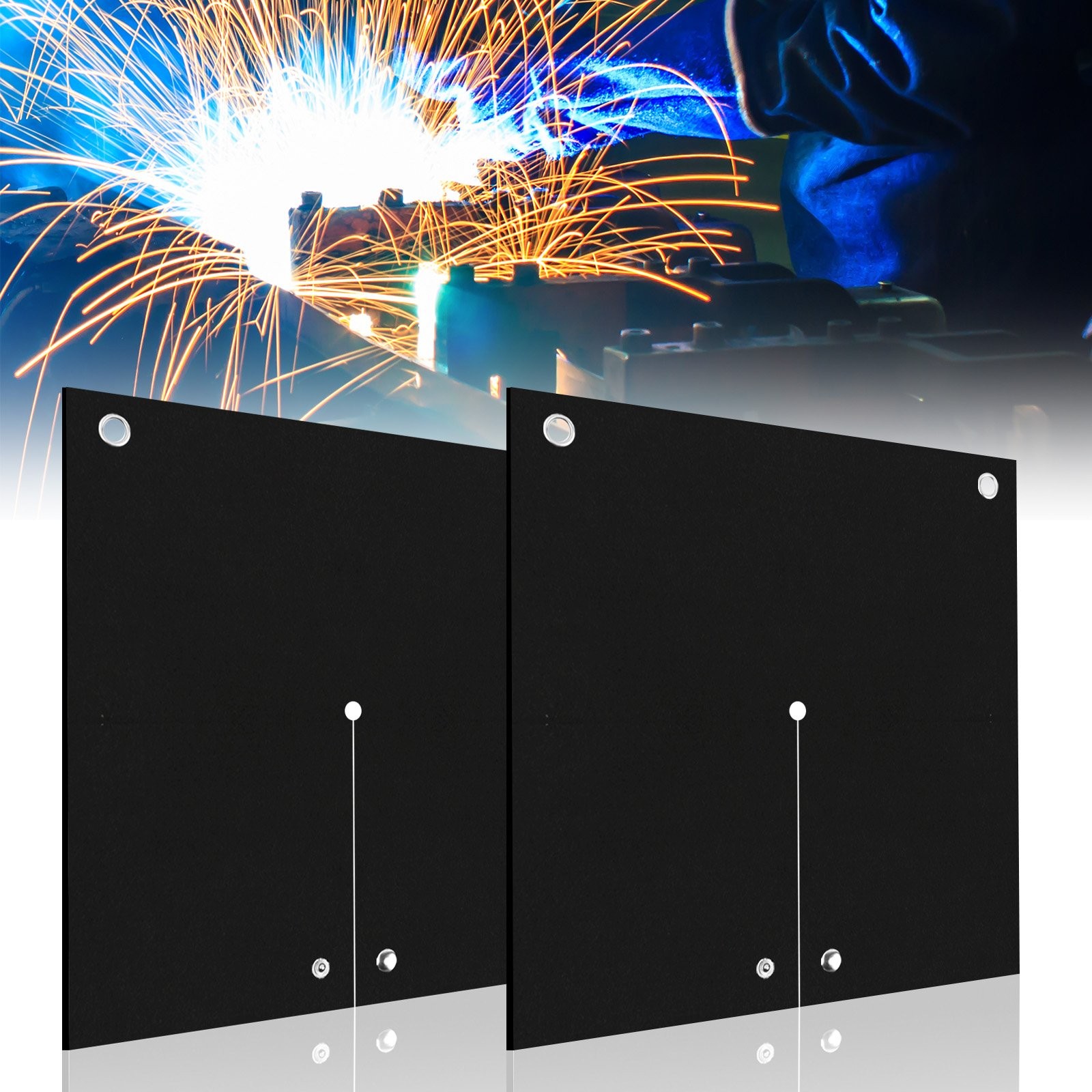 2Pcs Welding Blanket Fireproof Mat 12.2” x 12.2” Opening Shape Heat Shield Mat