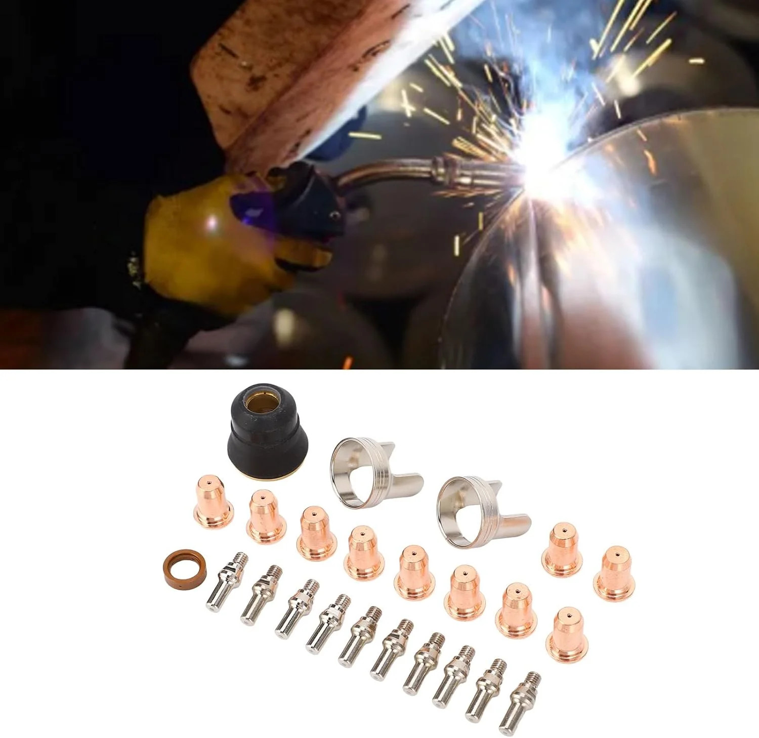 24PCS IPT40 Plasma Cutter Consumables Tips Electrodes for YESWELDER CUT-55DS Pro