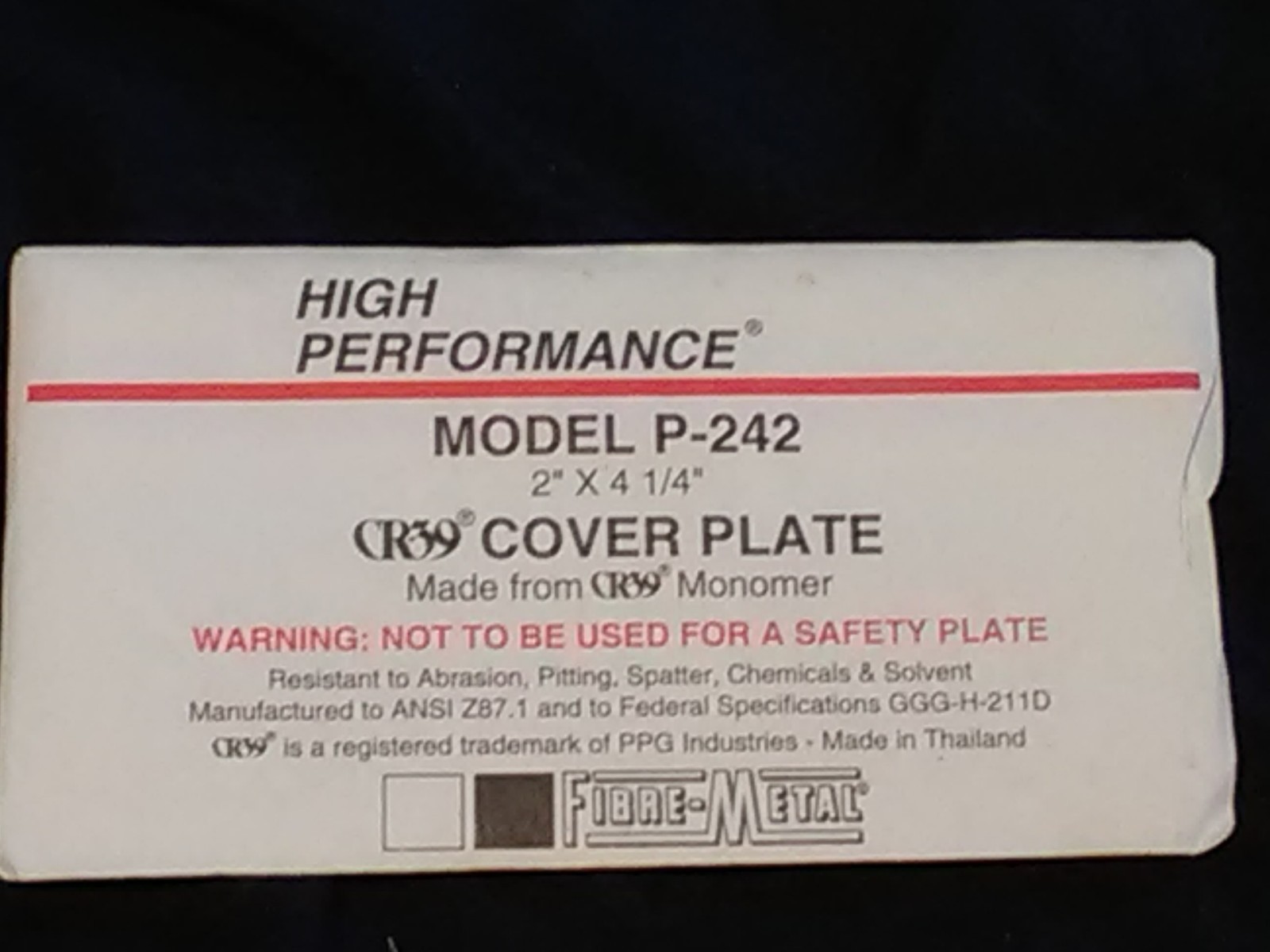 1 Dozen Vintage Fibre-Metal P 242 Cover Lens for Welding Hood – 2″x 4 1/4″