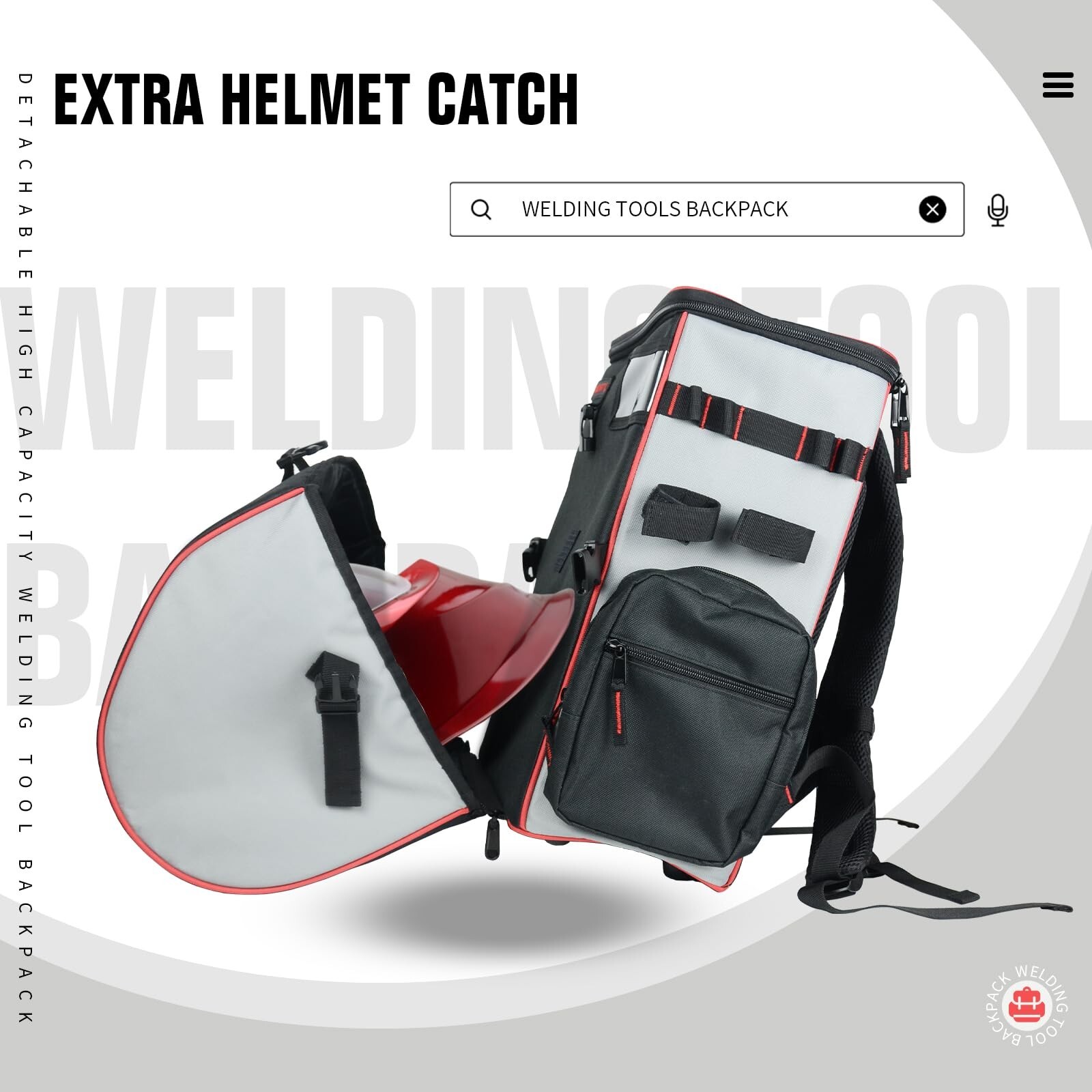 TRQWH True Color Welding Helmet Auto Darkening Light Solar & Welding Backpack