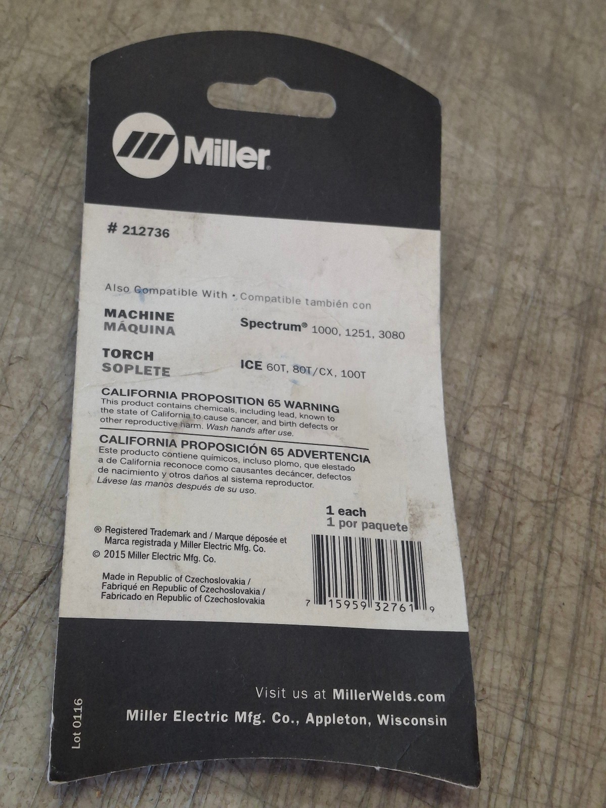 Miller 212736 Plasma Cutting Deflector Spectrum 875