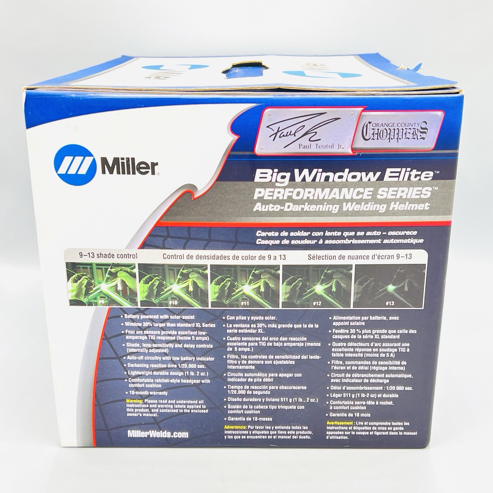 Miller Orange County Choppers Big Window Elite Auto Darkening Welding Helmet