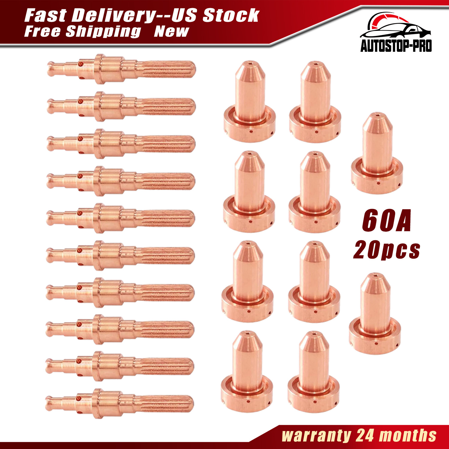 20x 60A Plasma Consumables for Thermal Dynamics SL60-SL100 PK20 9-8215 9-8210