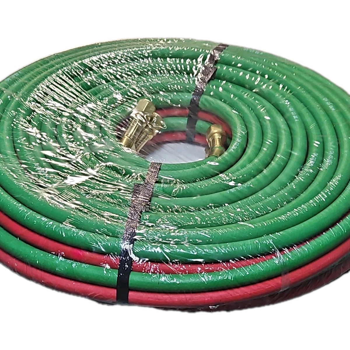 Radnor 14″X 50′ Red Green Synthetic Rubber Twin Hose w/BB Hose Fittings 64003341