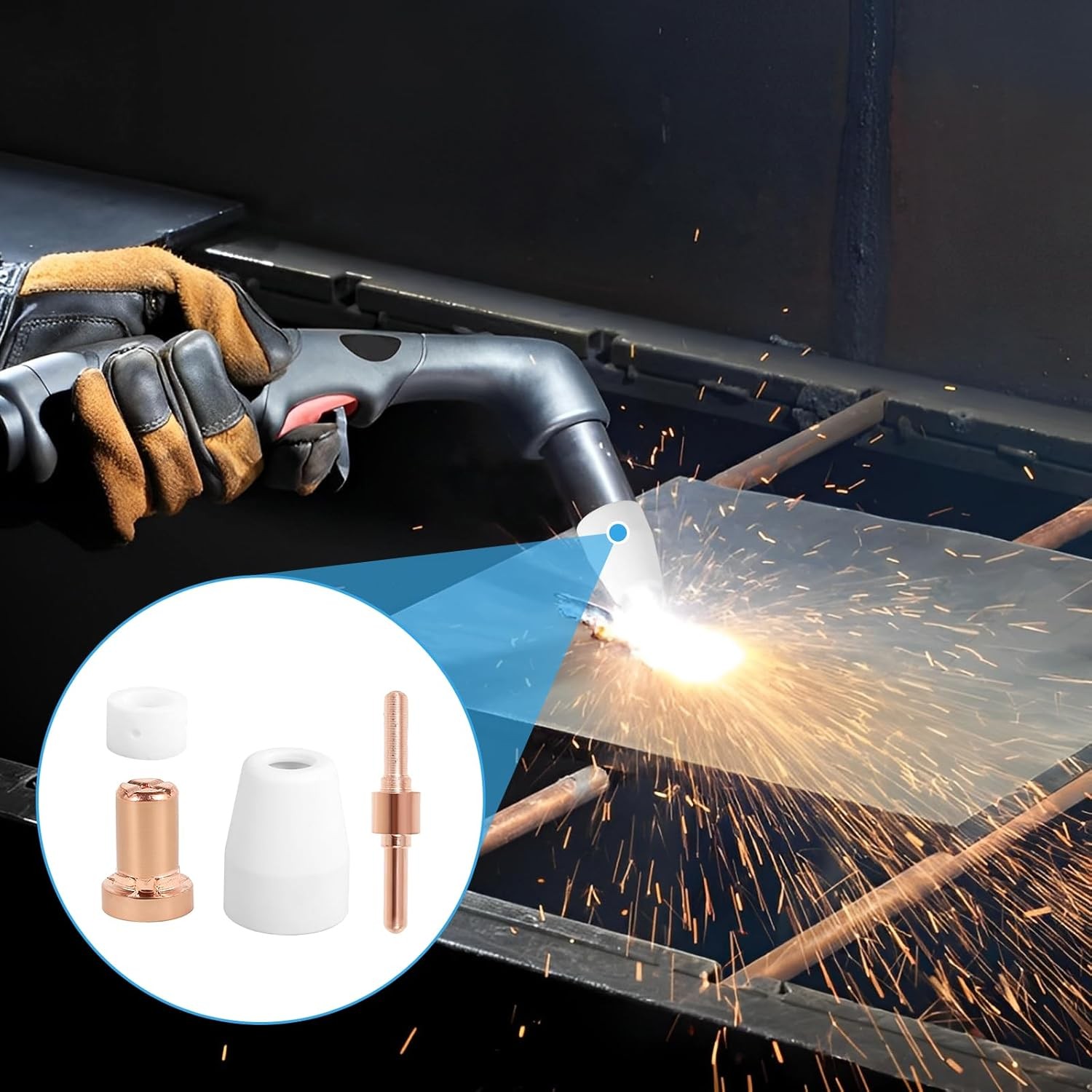 200PCS PT-31 Plasma Cutter Tips Fits CUT-45 CUT-50 CT-312 MIG205MP, Plasma Cutte